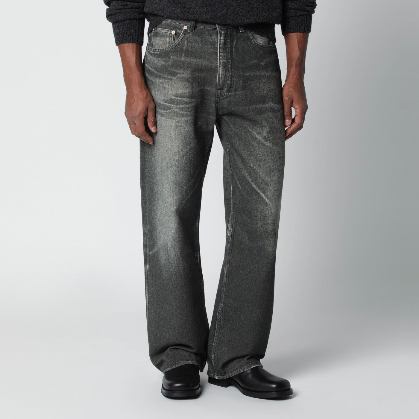 Black jeans with Aurora print Black jeans with Aurora print