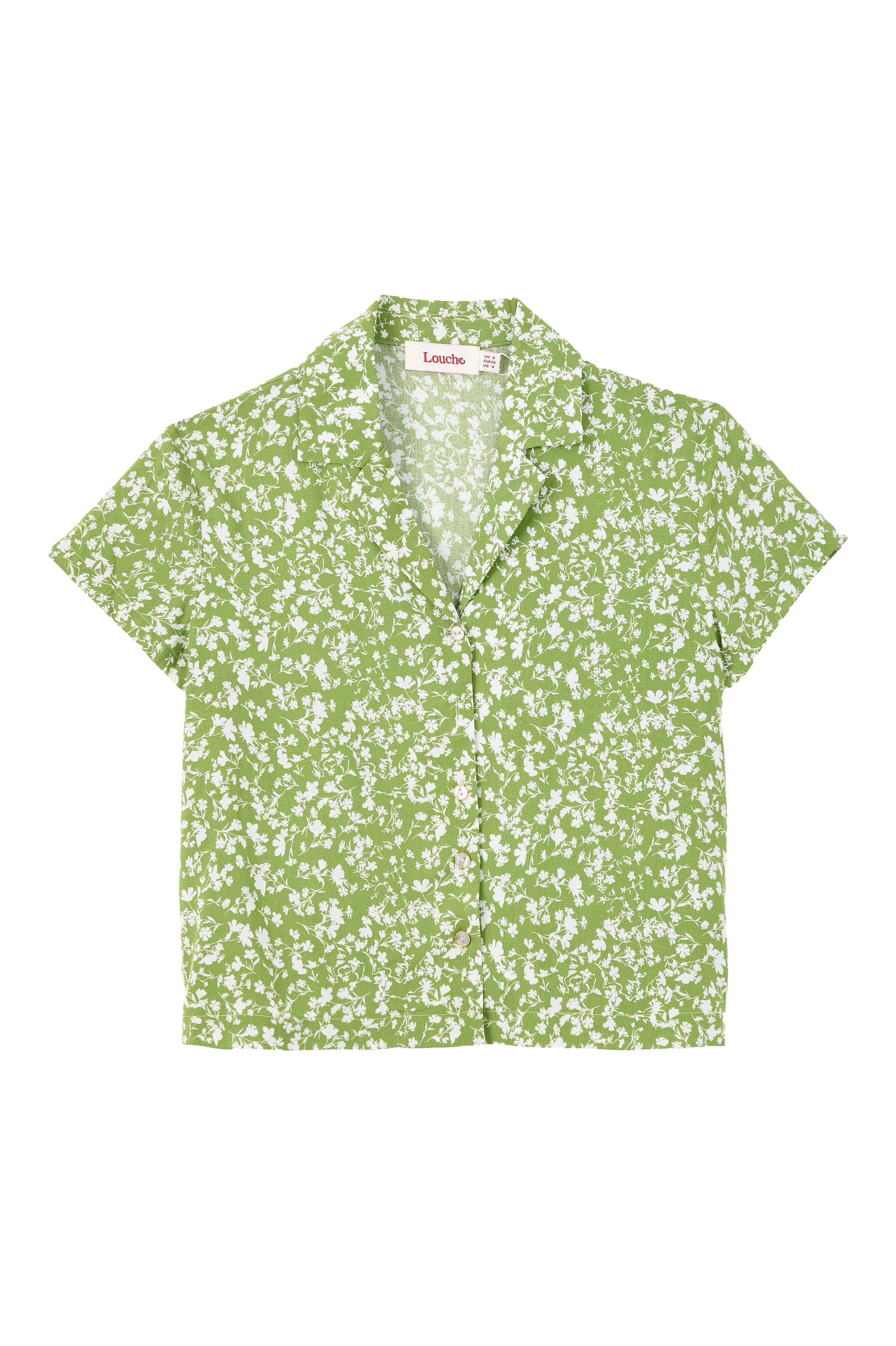 Marika Negative Floral Print Short Sleeve Shirt – Green Marika Negative Floral Print Short Sleeve Shirt – Green