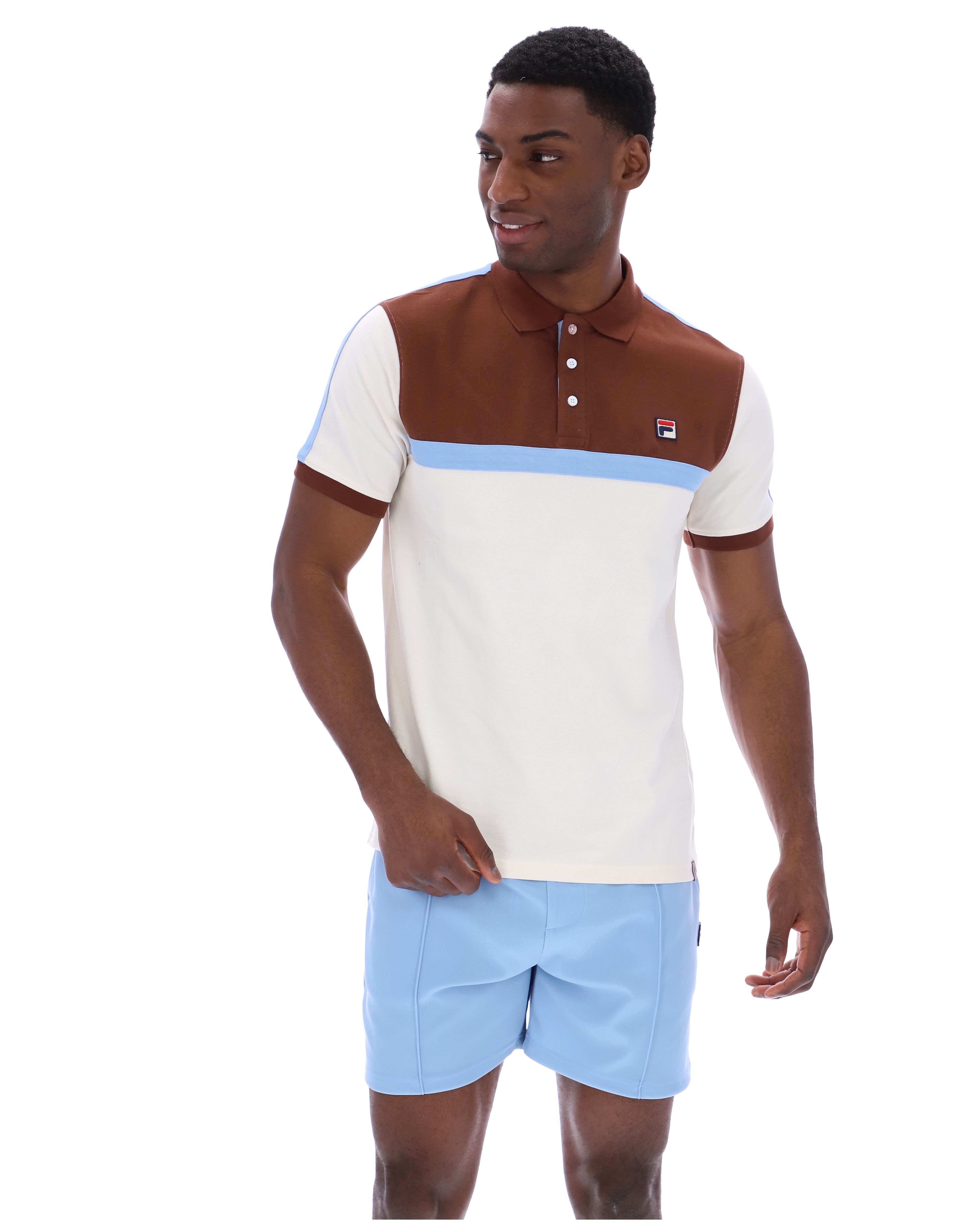 Gardenia Mattia Contrast Panel Polo Shirt Gardenia Mattia Contrast Panel Polo Shirt