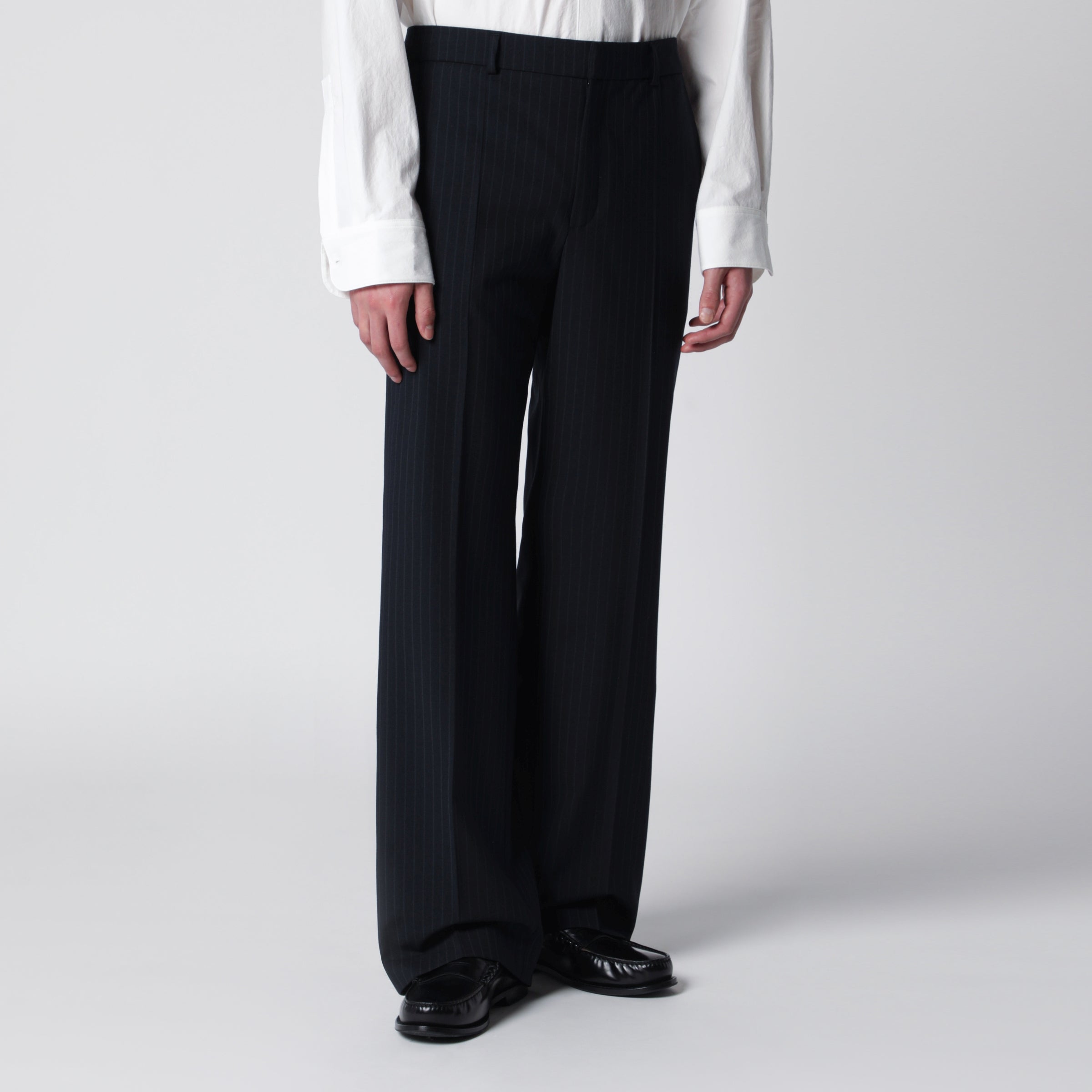 Pinstriped wool-blend trousers Pinstriped wool-blend trousers