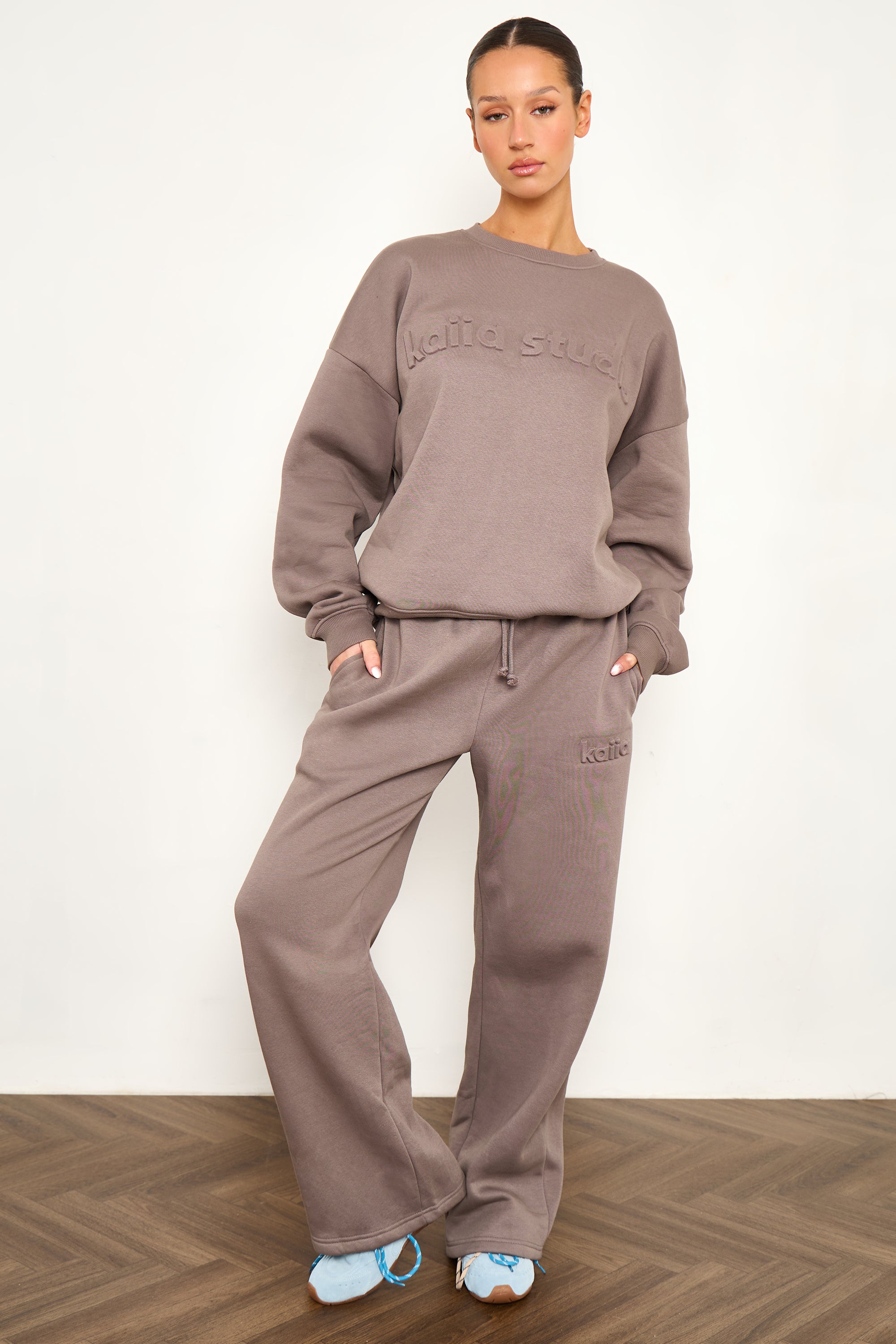 Kaiia Studio Embossed Oversized Sweatshirt Storm Grey Kaiia Studio Embossed Oversized Sweatshirt Storm Grey