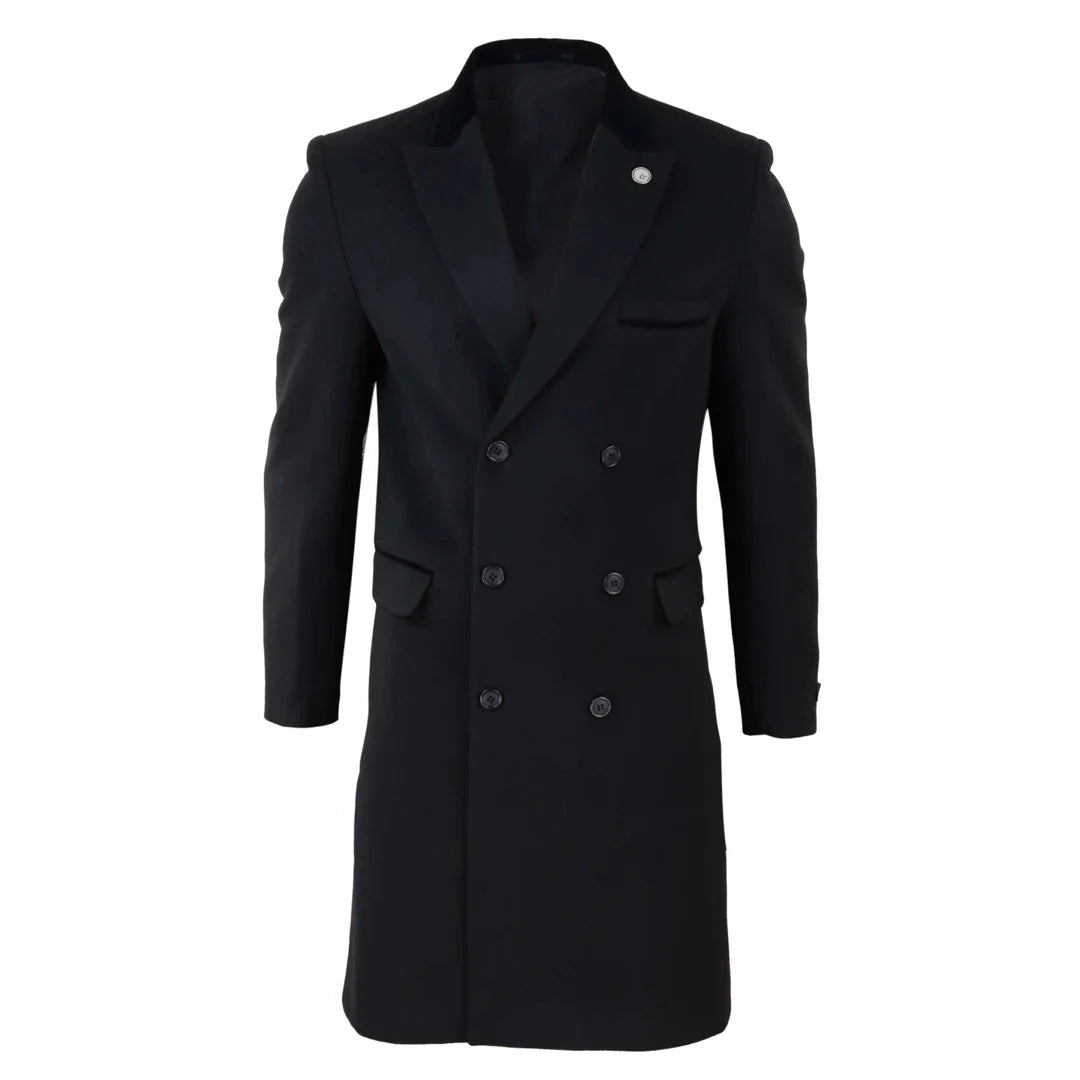 Men’s Long Double Breasted Overcoat Jacket Wool Coat Peaky Blinders Men’s Long Double Breasted Overcoat Jacket Wool Coat Peaky Blinders