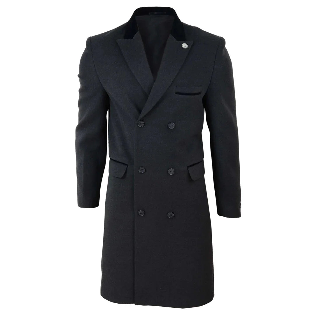 Men’s Long Double Breasted Overcoat Jacket Wool Coat Peaky Blinders Men’s Long Double Breasted Overcoat Jacket Wool Coat Peaky Blinders