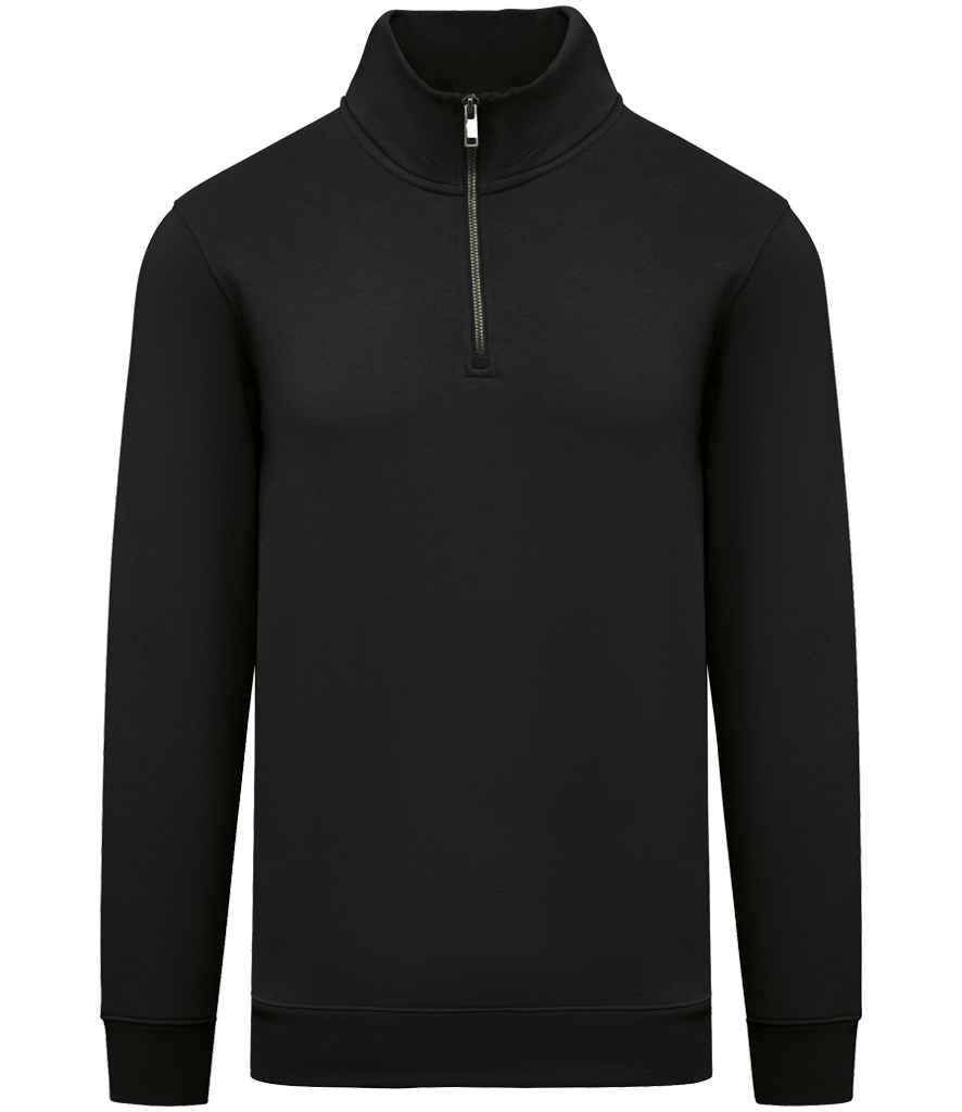 Organic Quarter Zip Sweatshirt: Mens – L Black Organic Quarter Zip Sweatshirt: Mens – L Black
