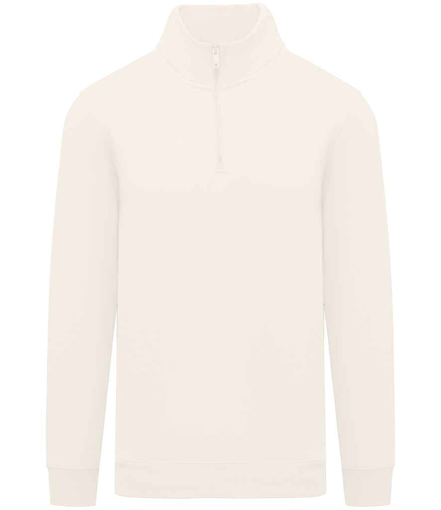 Organic Quarter Zip Sweatshirt: Mens – L Ivory Organic Quarter Zip Sweatshirt: Mens – L Ivory