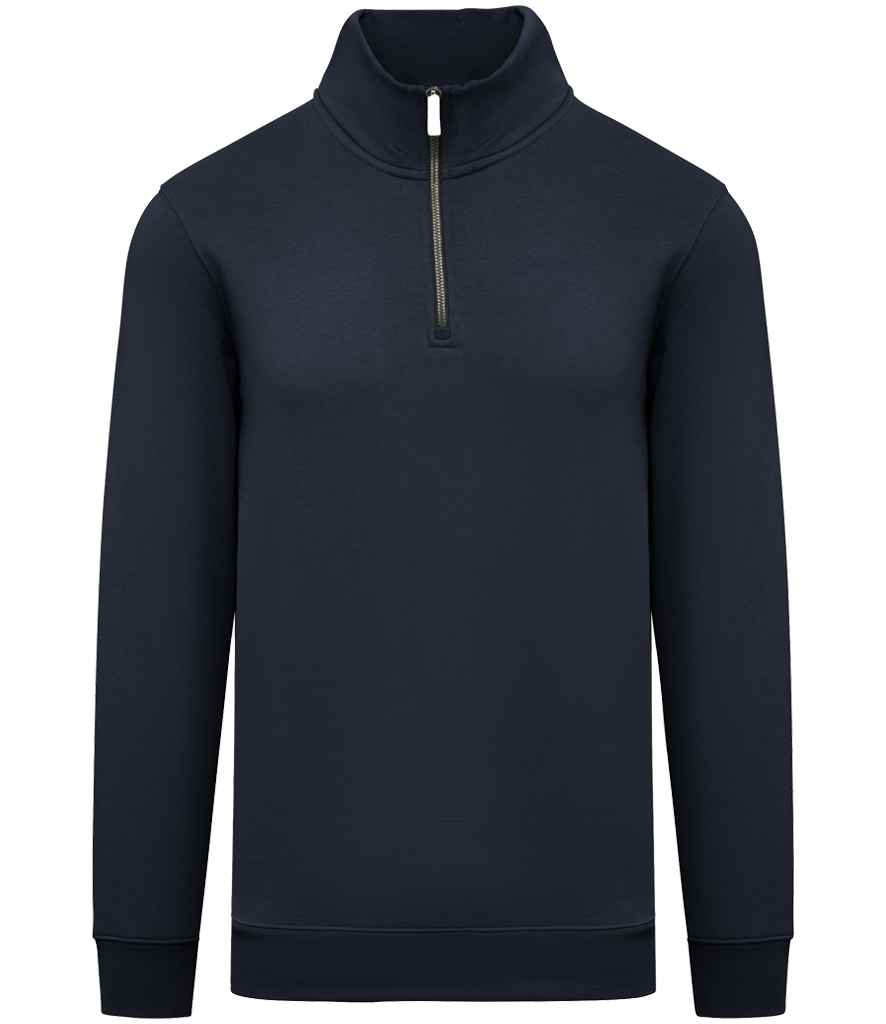 Organic Quarter Zip Sweatshirt: Mens – Navy Organic Quarter Zip Sweatshirt: Mens – Navy