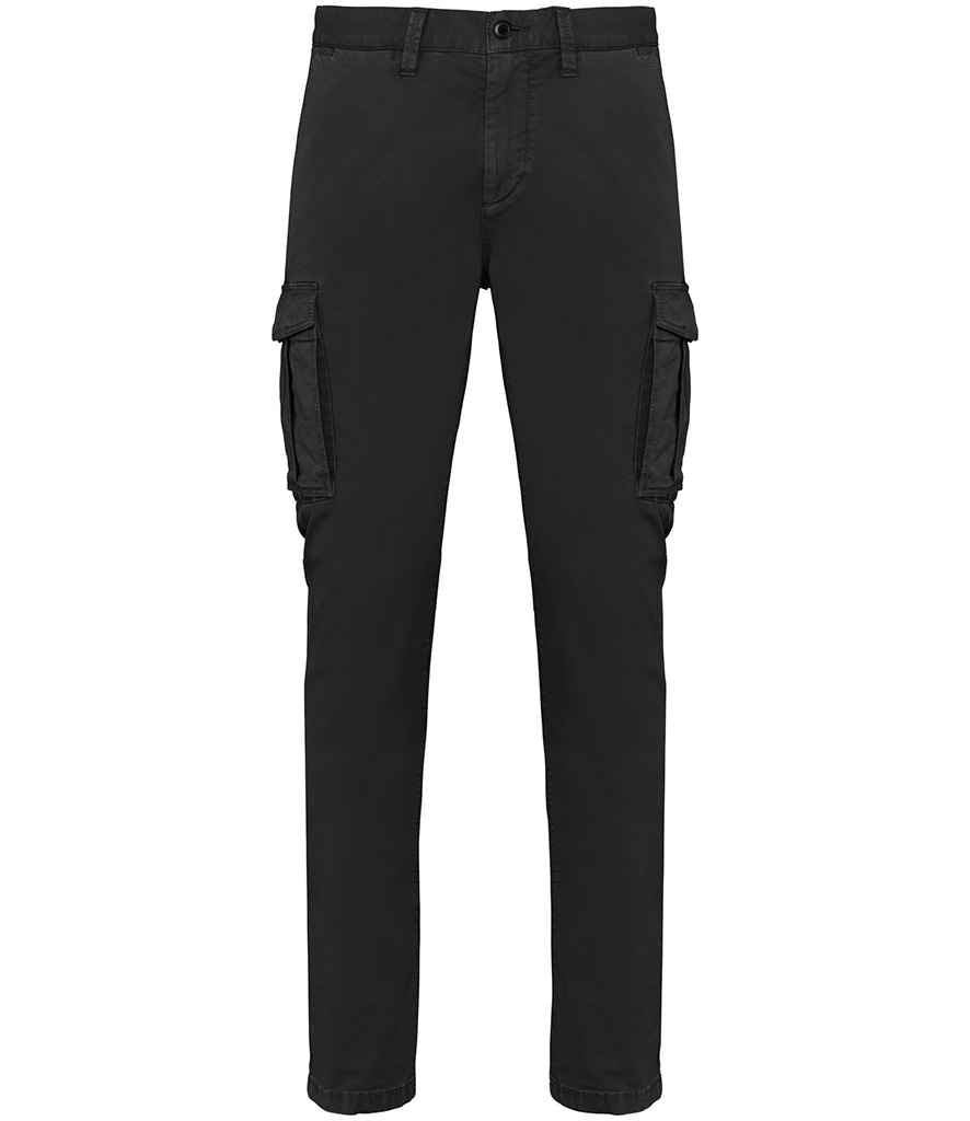 Organic Washed Cargo Trousers: Mens – Washed Black