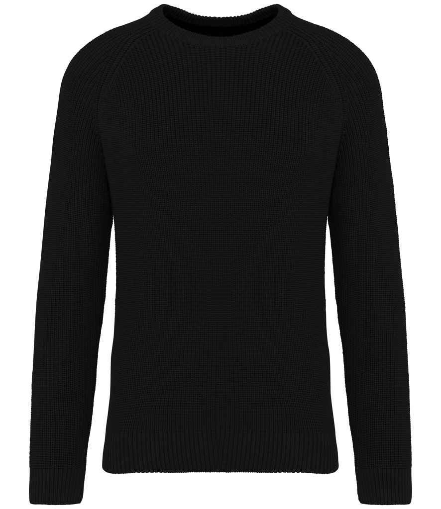 Organic & Recycled Polyester Chunky Knit Sweatshirt – Black Organic & Recycled Polyester Chunky Knit Sweatshirt – Black