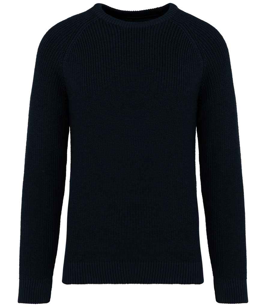 Organic & Recycled Polyester Chunky Knit Sweatshirt – S Navy Organic & Recycled Polyester Chunky Knit Sweatshirt – S Navy