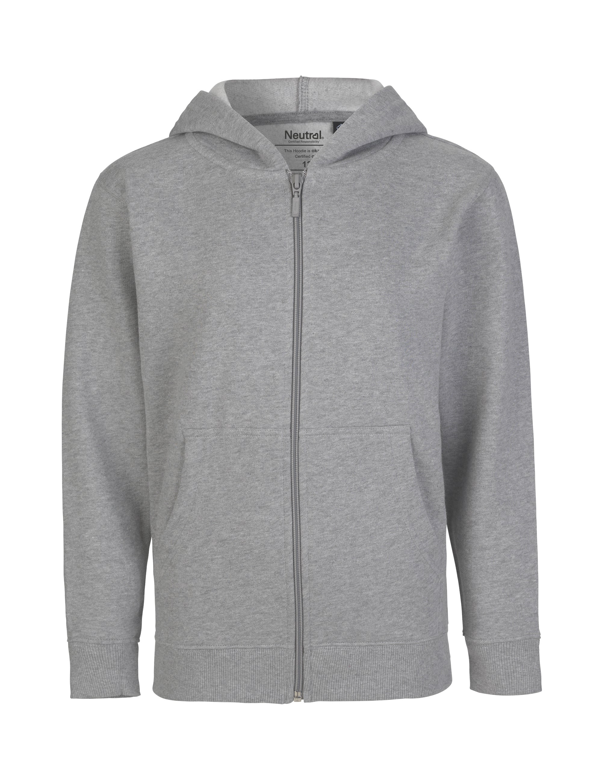 Fairtrade Organic Kids Zipped Hoodie – Sport Grey Fairtrade Organic Kids Zipped Hoodie – Sport Grey