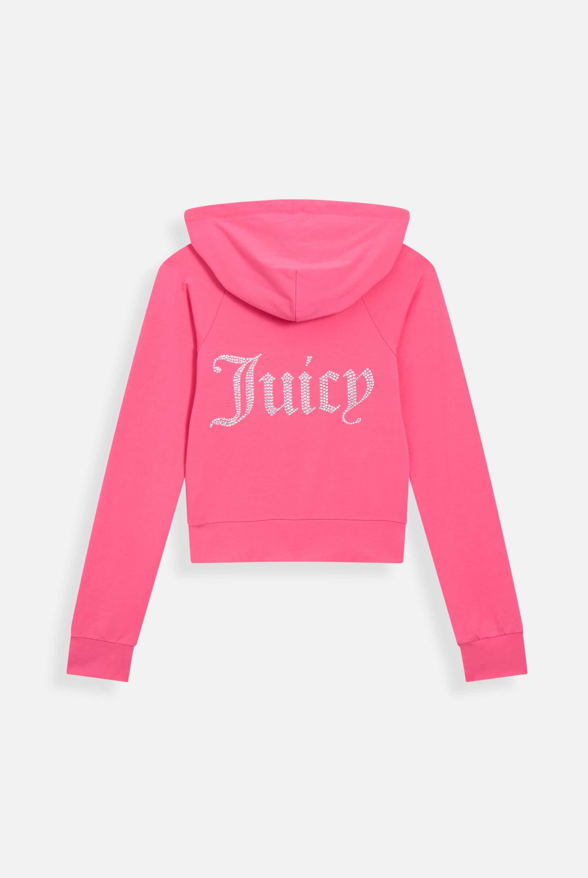 HOT PINK DIAMANTÉ LUXURY JERSEY ZIP-THROUGH HOODIE – M Pink HOT PINK DIAMANTÉ LUXURY JERSEY ZIP-THROUGH HOODIE – M Pink