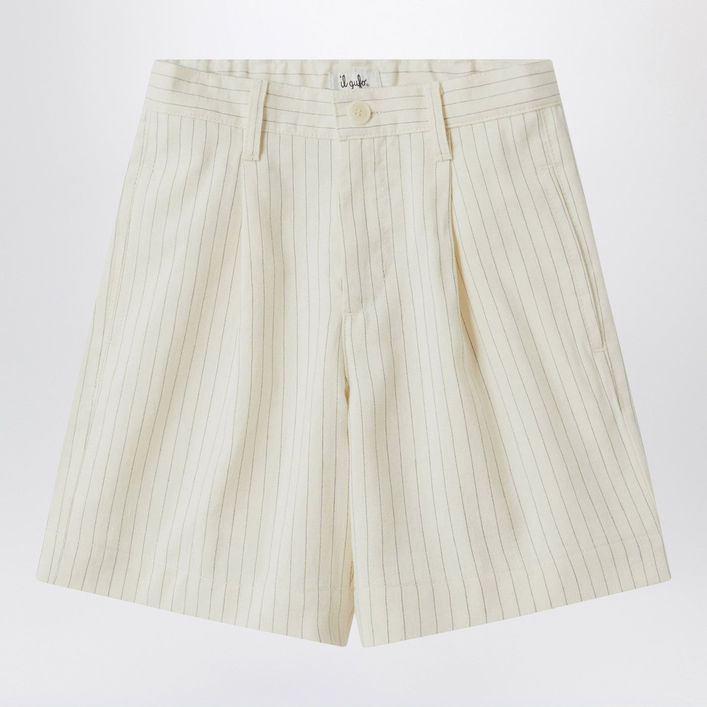 Pinstriped cotton Bermuda shorts Pinstriped cotton Bermuda shorts