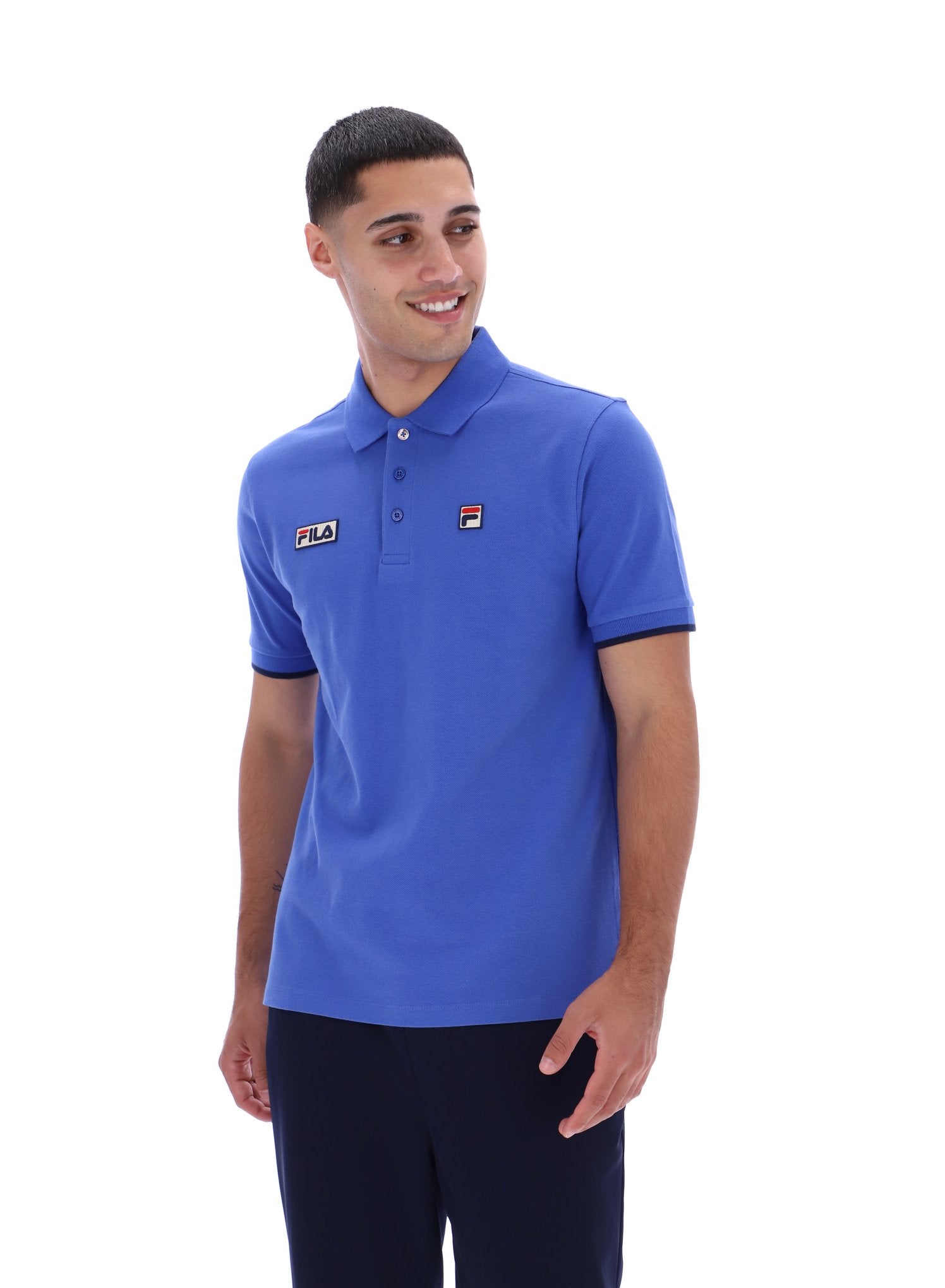 Dazzling Blue Pablo Three-Button Tipped Rib Polo Shirt Dazzling Blue Pablo Three-Button Tipped Rib Polo Shirt