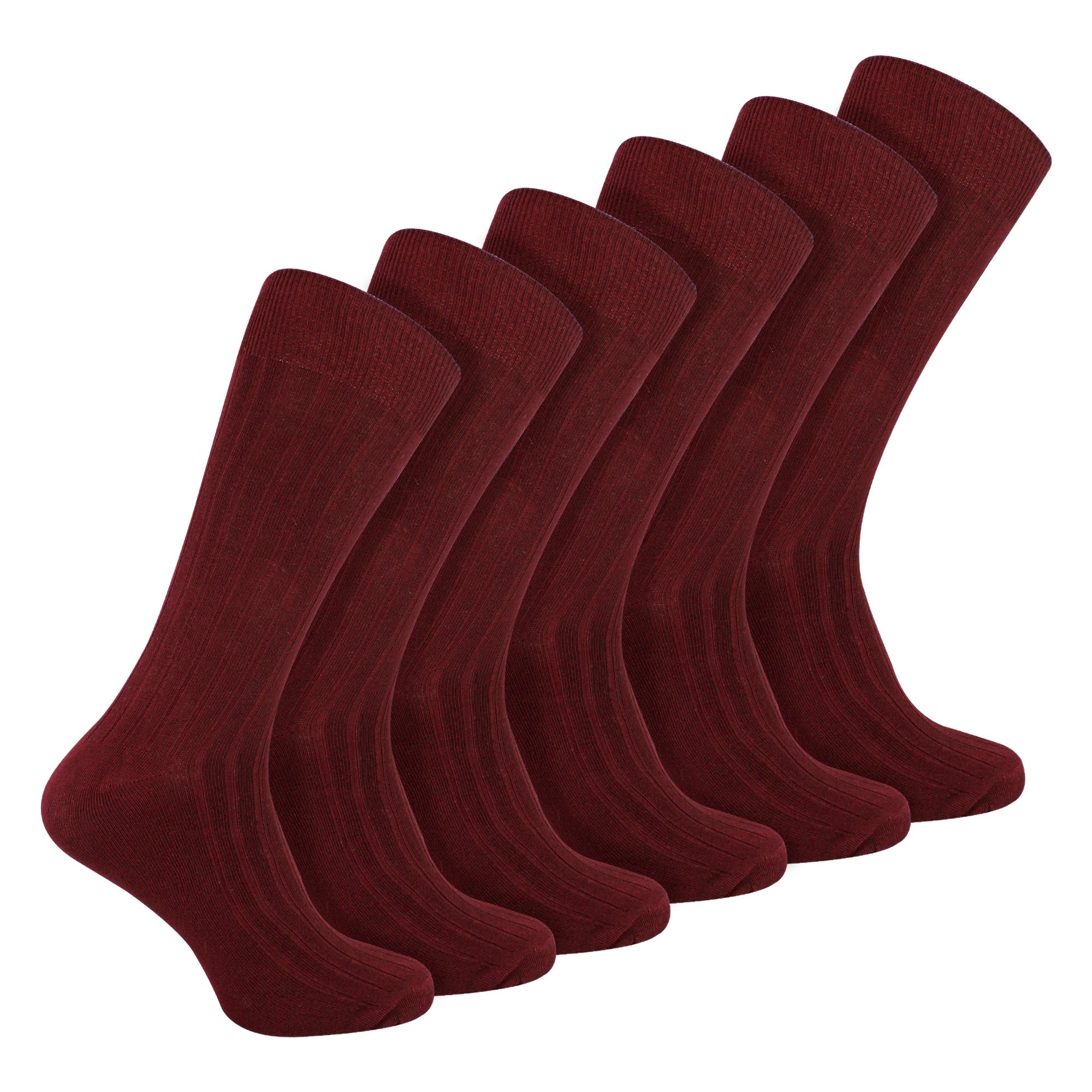 Mens Plain Coloured Cotton Rich Ribbed Dress Socks – – Burgundy Mens Plain Coloured Cotton Rich Ribbed Dress Socks – – Burgundy