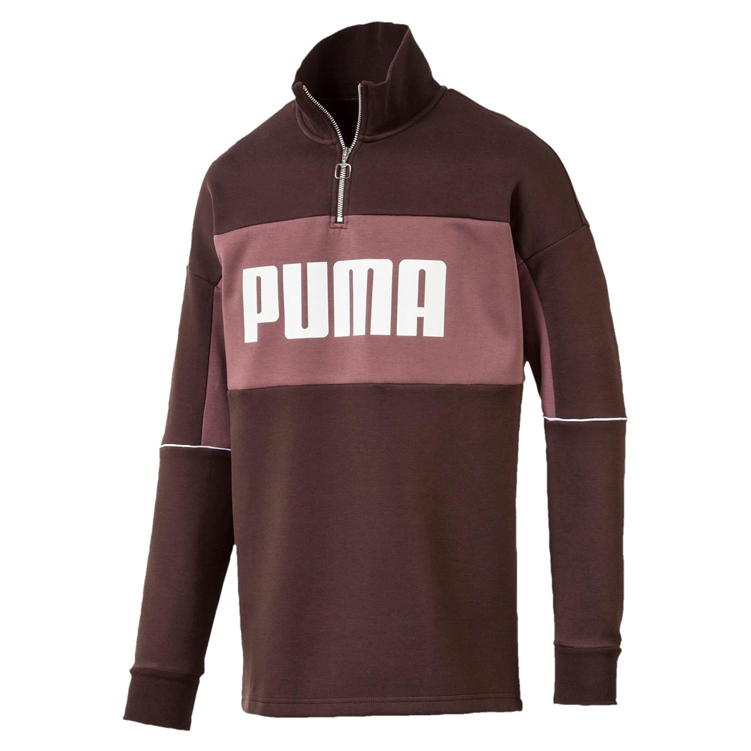 Puma Retro Quarter Zip Turtleneck Pullover – Mole – S Brown