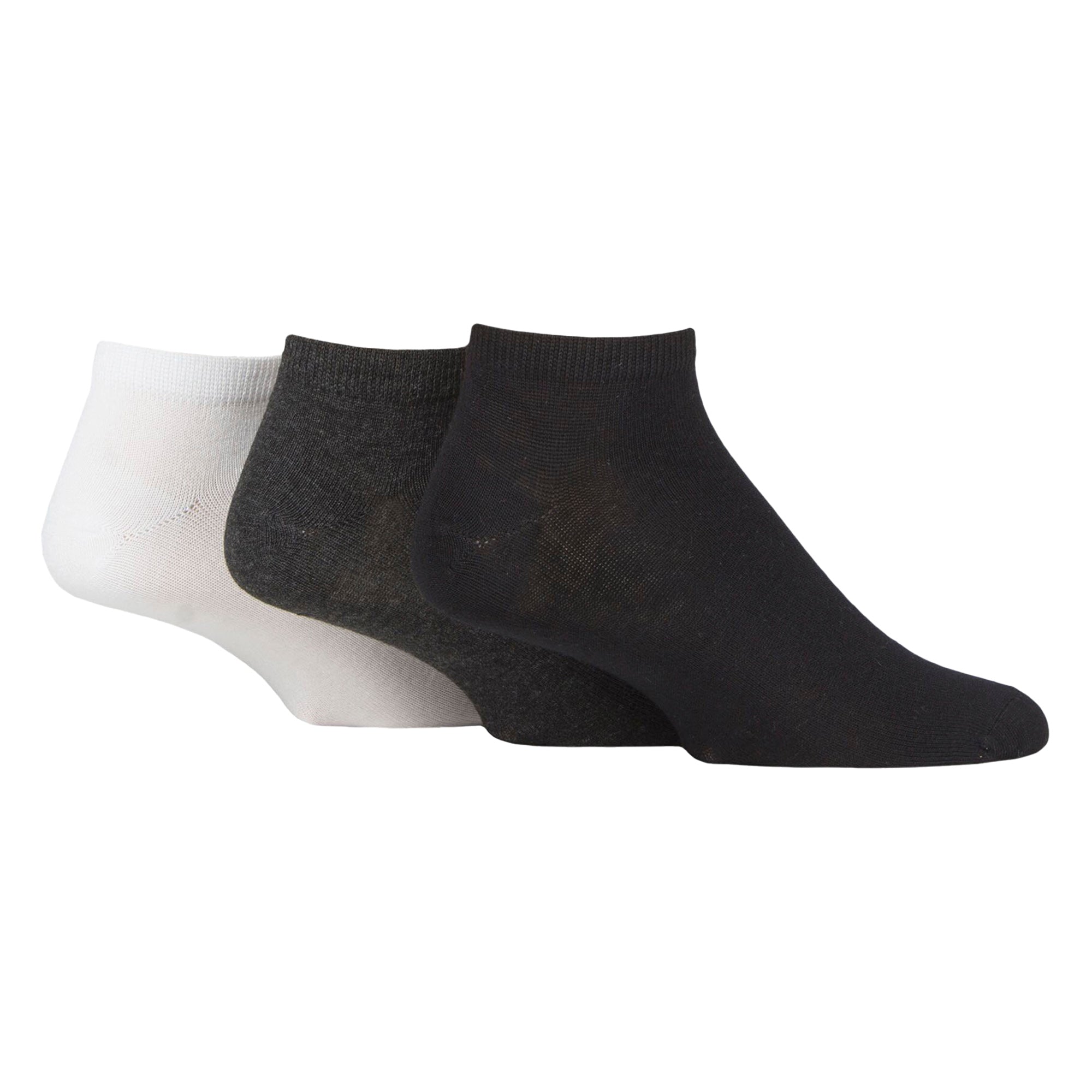 Pack Mens Plain Bamboo Trainer Liner Socks – Soft Breathable Everyday Comfort – – Black Charcoal White Pack Mens Plain Bamboo Trainer Liner Socks – Soft Breathable Everyday Comfort – – Black Charcoal White
