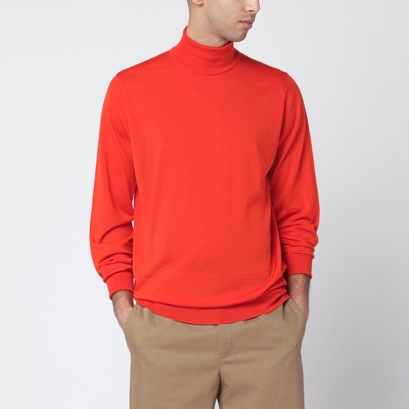 Orange wool turtleneck sweater Orange wool turtleneck sweater