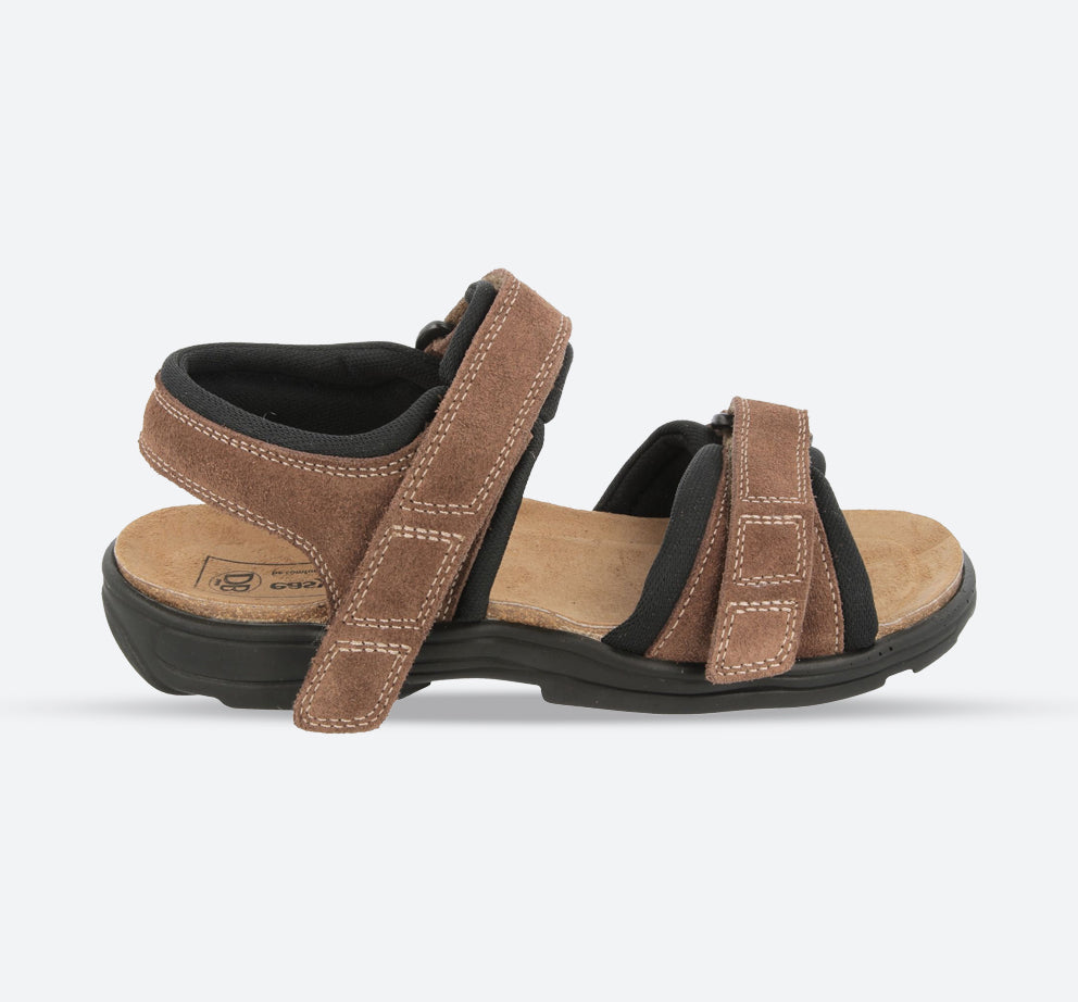 Mens Wide Fit DB Ramsey Sandals, Brown Suede V E – E Mens Wide Fit DB Ramsey Sandals, Brown Suede V E – E