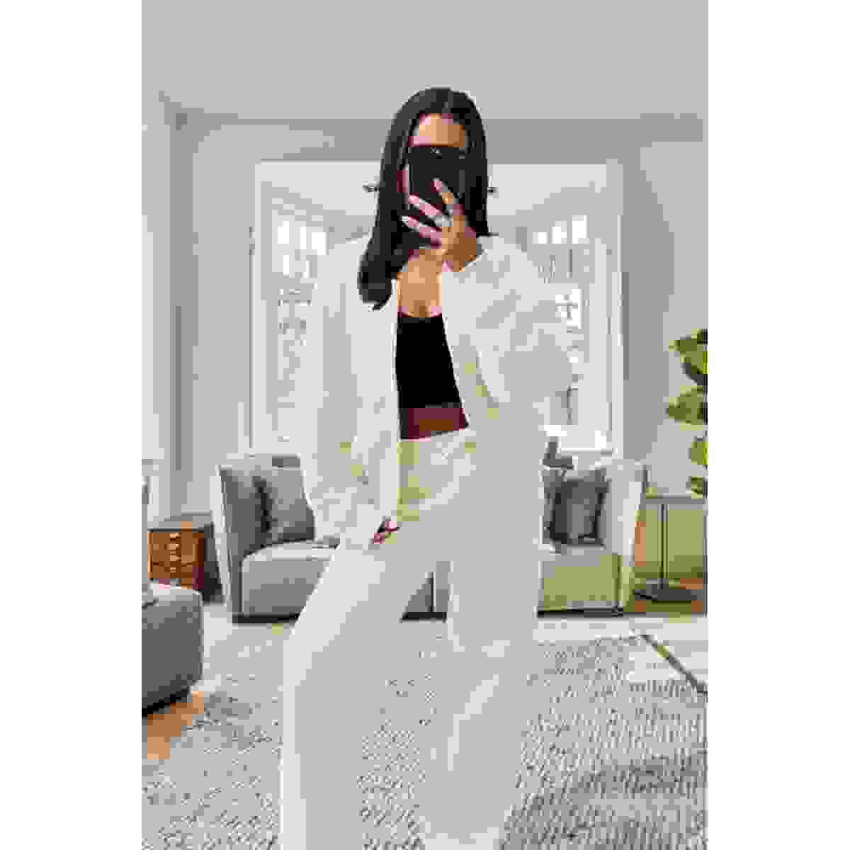 Stylish Oversized Fleece Tracksuit Set for Ultimate Comfort – White Cream S Stylish Oversized Fleece Tracksuit Set for Ultimate Comfort – White Cream S
