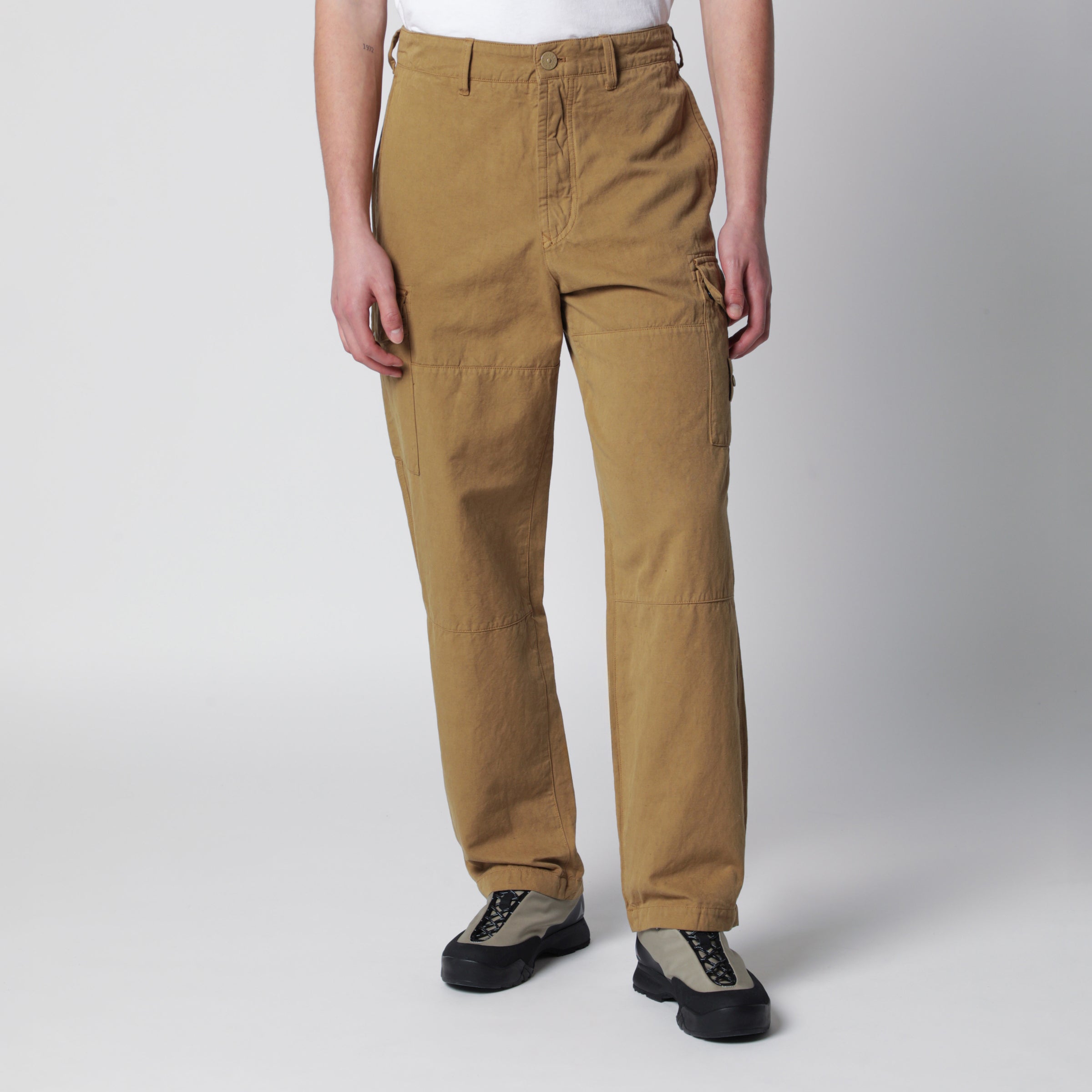 Ghost garment-dyed cotton and linen cargo trousers beige Ghost garment-dyed cotton and linen cargo trousers beige