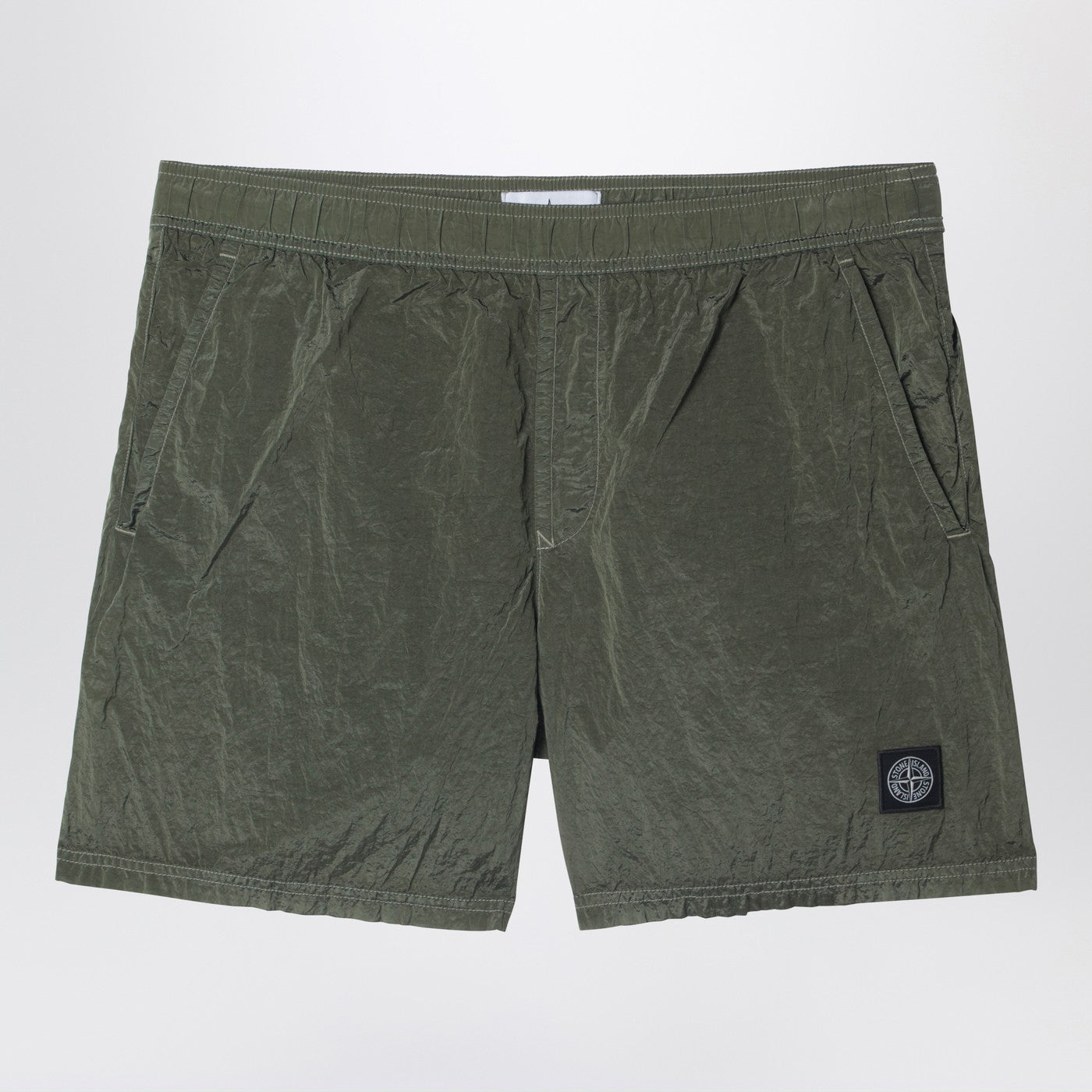 Military green nylon swim shorts Military green nylon swim shorts