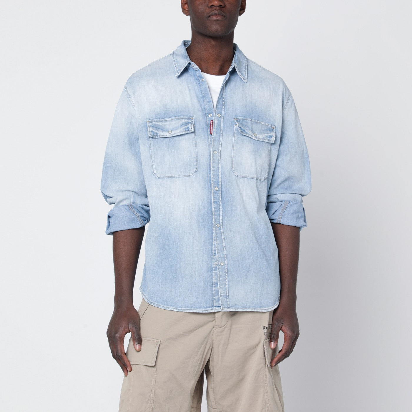 Light blue washed denim shirt Light blue washed denim shirt