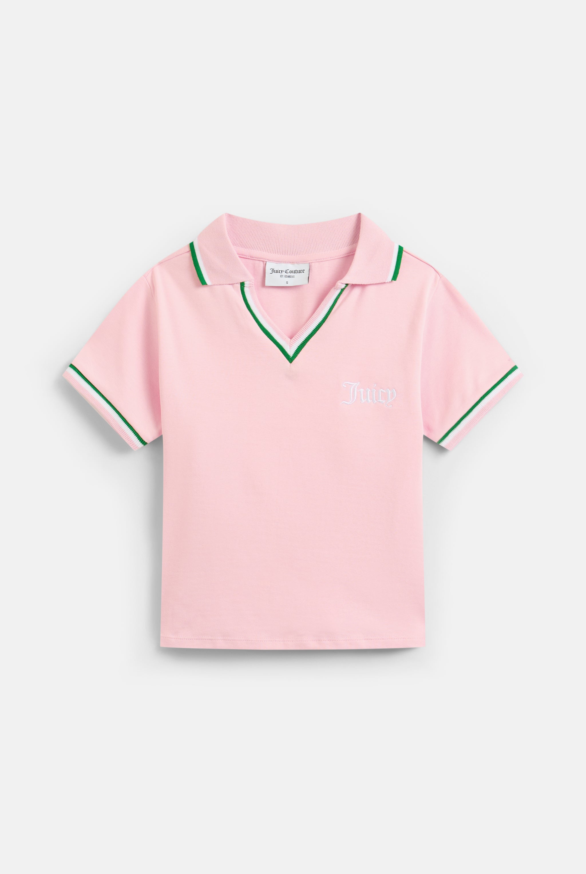 JUICY PINK JERSEY STRIPED TIPPED POLO SHIRT – XX Pink JUICY PINK JERSEY STRIPED TIPPED POLO SHIRT – XX Pink