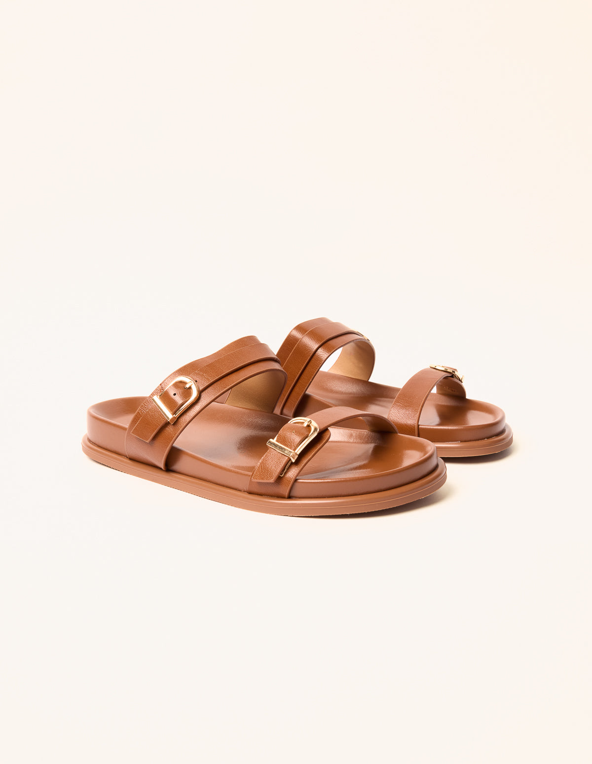 Buckled Strap Sandals – CAMEL Buckled Strap Sandals – CAMEL