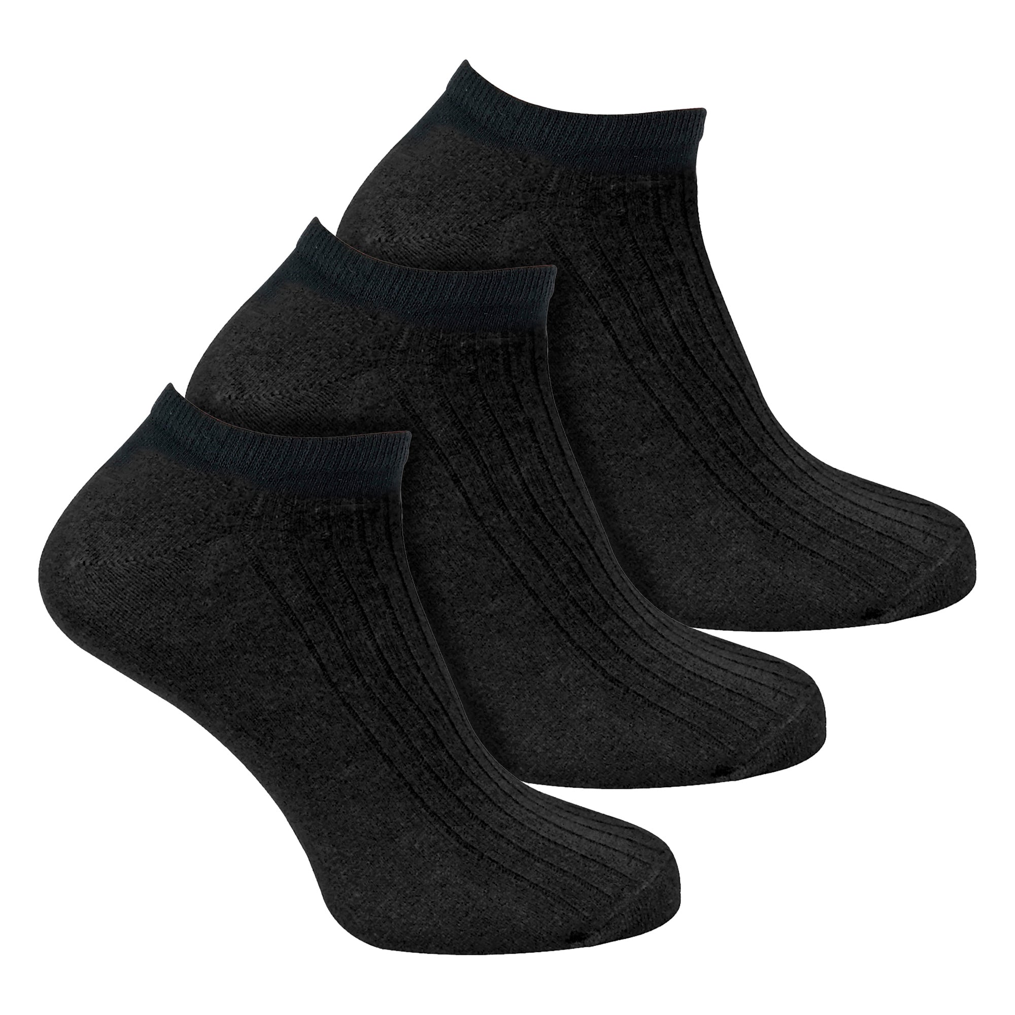 Pack Kids % Cotton Trainer Socks – – Black Pack Kids % Cotton Trainer Socks – – Black