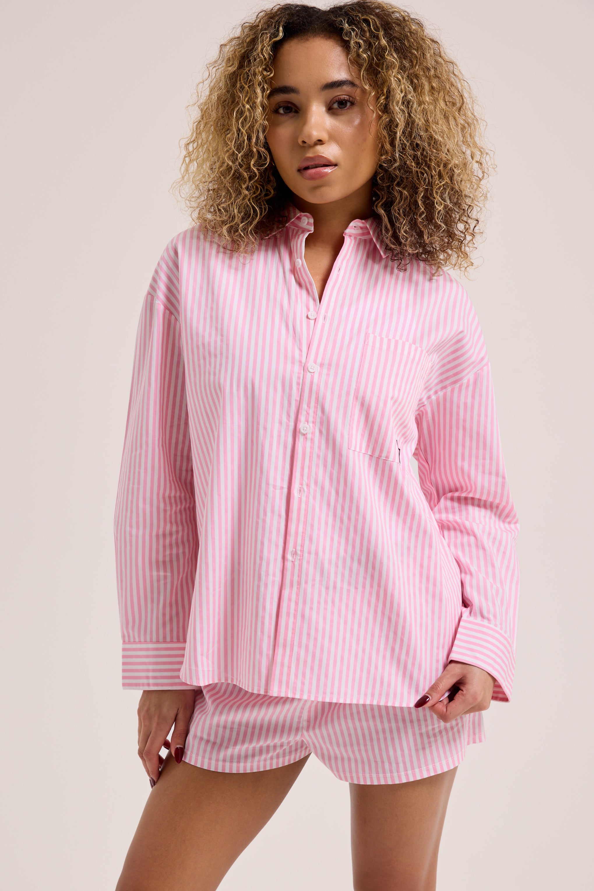 STRIPE LOUNGEWEAR OVERSIZED SHIRT – Stripe STRIPE LOUNGEWEAR OVERSIZED SHIRT – Stripe