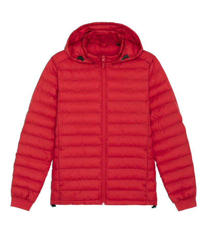 Recycled Polyester Puffer Jacket: Mens – M Red