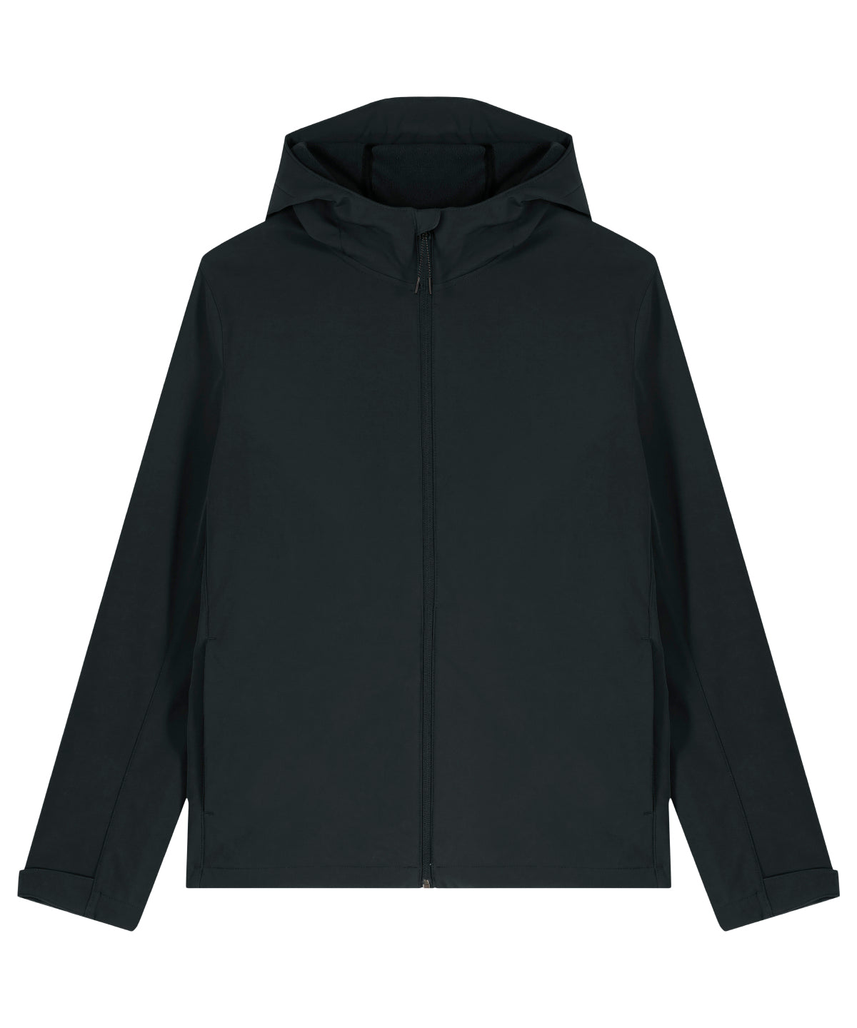Recycled Polyester Hooded Softshell Jacket – Black Recycled Polyester Hooded Softshell Jacket – Black