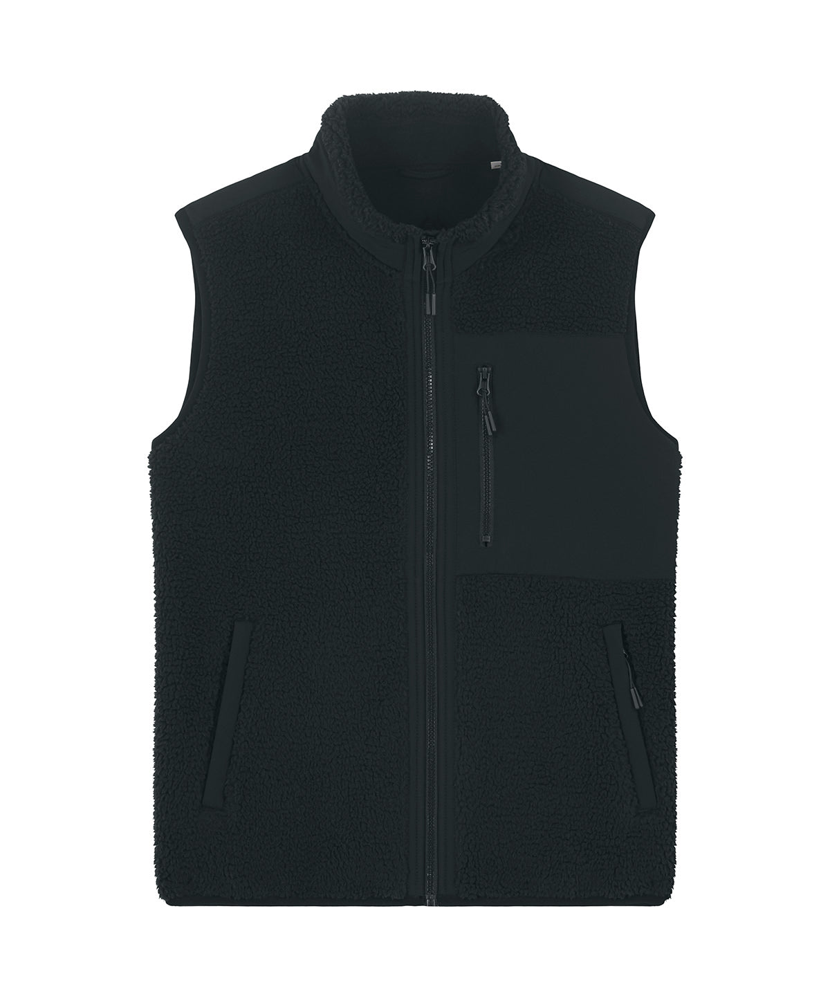 Recycled Sherpa Fleece Bodywarmer: Unisex – S Black Recycled Sherpa Fleece Bodywarmer: Unisex – S Black