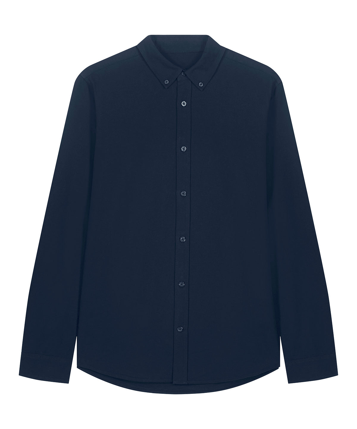 Organic Cotton Oxford Long Sleeve Shirt: Mens – French Navy Organic Cotton Oxford Long Sleeve Shirt: Mens – French Navy