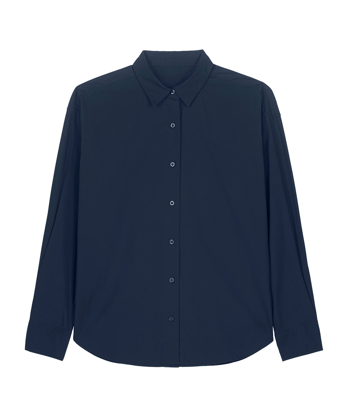 Organic Poplin Long Sleeve Shirt: Mens – French Navy Organic Poplin Long Sleeve Shirt: Mens – French Navy