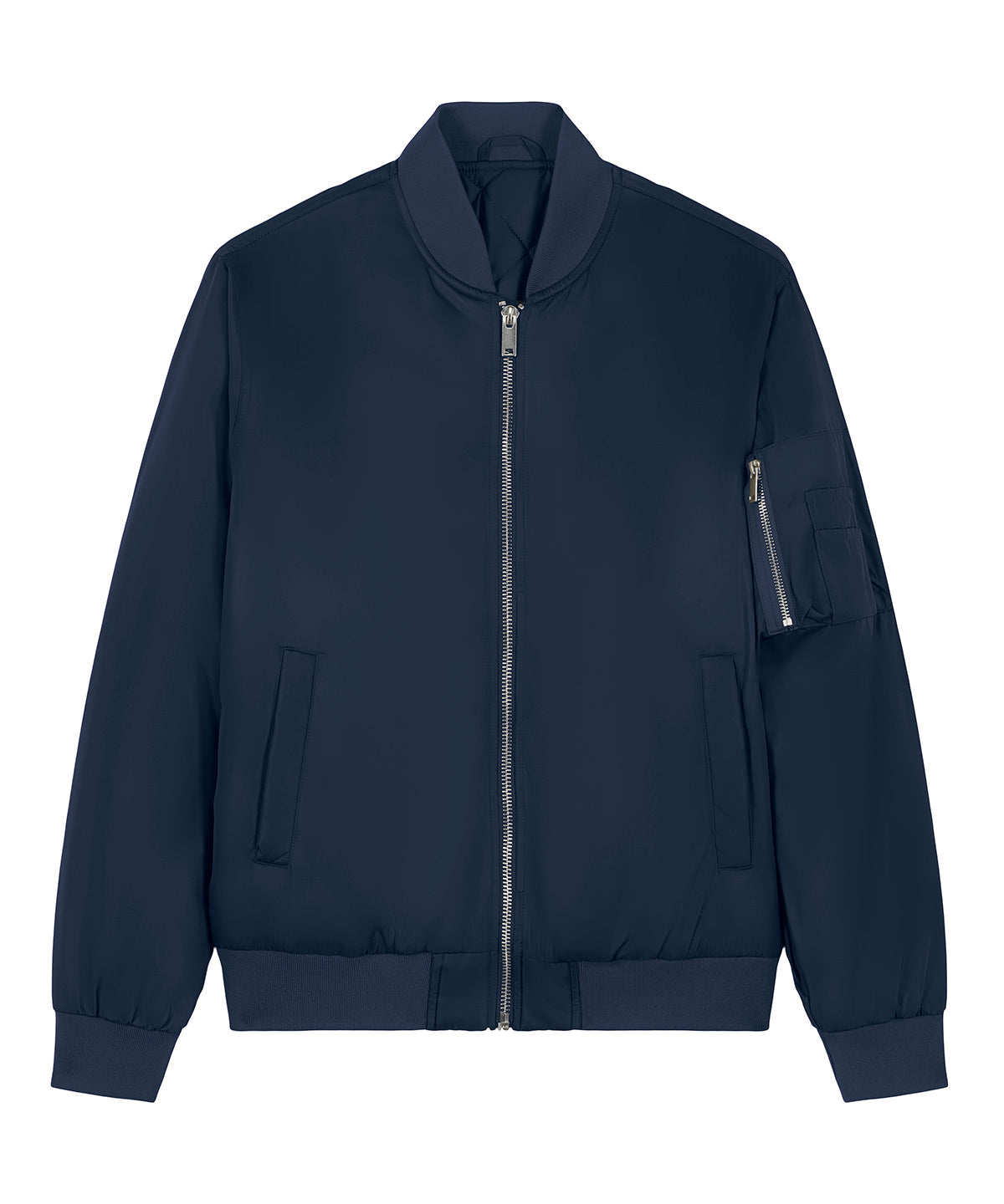 Recycled Bomber Jacket: Unisex – French Navy Recycled Bomber Jacket: Unisex – French Navy
