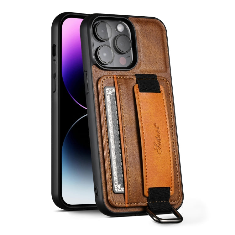 Suteni H Card Wallet Wrist Strap Holder PU Phone Case, For iPhone Pro, For iPhone , For iPhone Pro Max, For – For iPhone Pro Brown Suteni H Card Wallet Wrist Strap Holder PU Phone Case, For iPhone Pro, For iPhone , For iPhone Pro Max, For – For iPhone Pro Brown