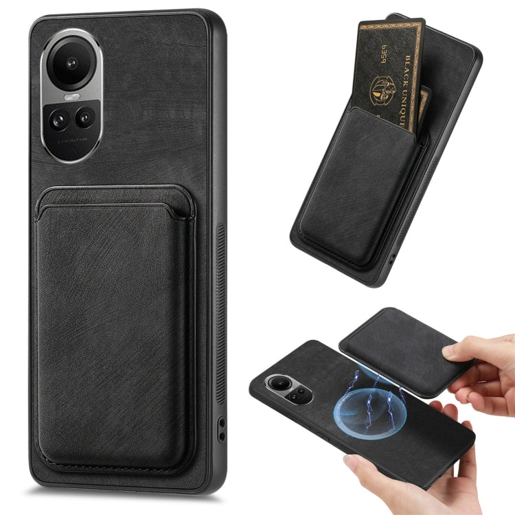 Retro Leather Card Bag Magnetic Phone Case, For OPPO A G, For OPPO K G, For OPPO Reno Global, For OPPO – For OPPO Reno Global Black