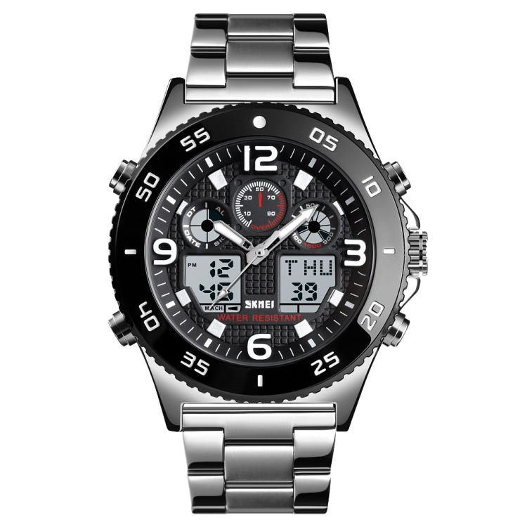 SKMEI Multi-Function Time Large Dial Steel Belt Men Casual Sports Electronic Watch – Silver SKMEI Multi-Function Time Large Dial Steel Belt Men Casual Sports Electronic Watch – Silver