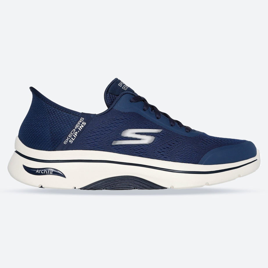 Men’s Wide Fit Skechers Slip-ins Arch Fit . Simplicity Trainer, Navy E Men’s Wide Fit Skechers Slip-ins Arch Fit . Simplicity Trainer, Navy E