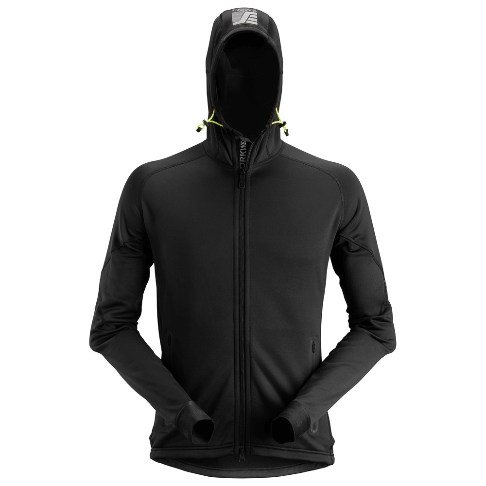Snickers FlexiWork, Polartec® Power Stretch® . Full Zip Fleece Hoodie – Black Small Snickers FlexiWork, Polartec® Power Stretch® . Full Zip Fleece Hoodie – Black Small