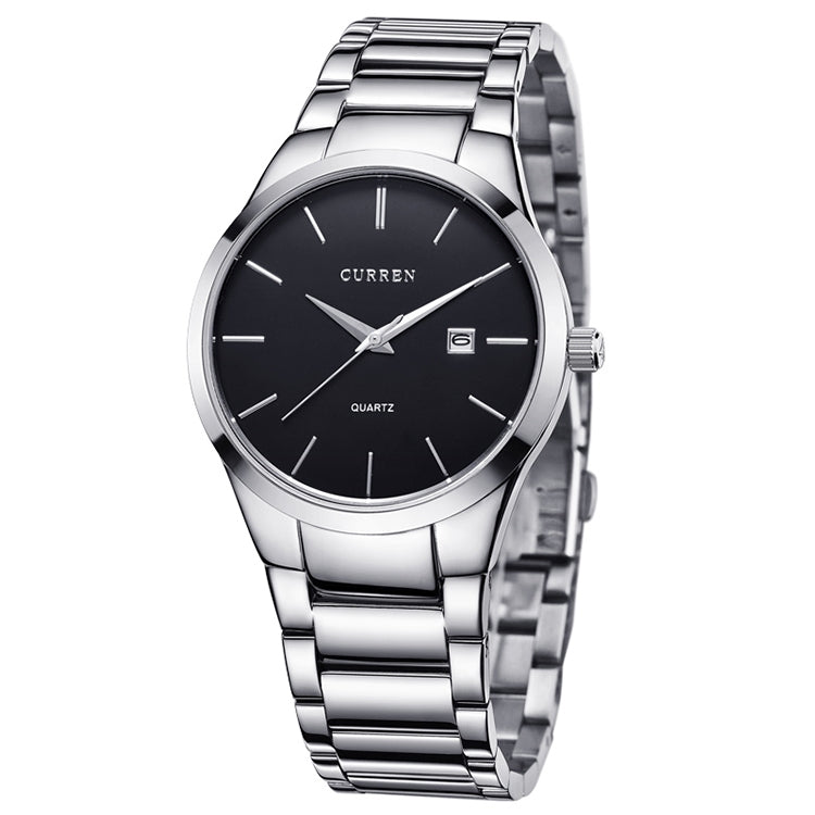 CURREN Fashion Business Calendar Waterproof Full Steel Quartz Watch, black case black face, white case black face, black – white case black face CURREN Fashion Business Calendar Waterproof Full Steel Quartz Watch, black case black face, white case black face, black – white case black face