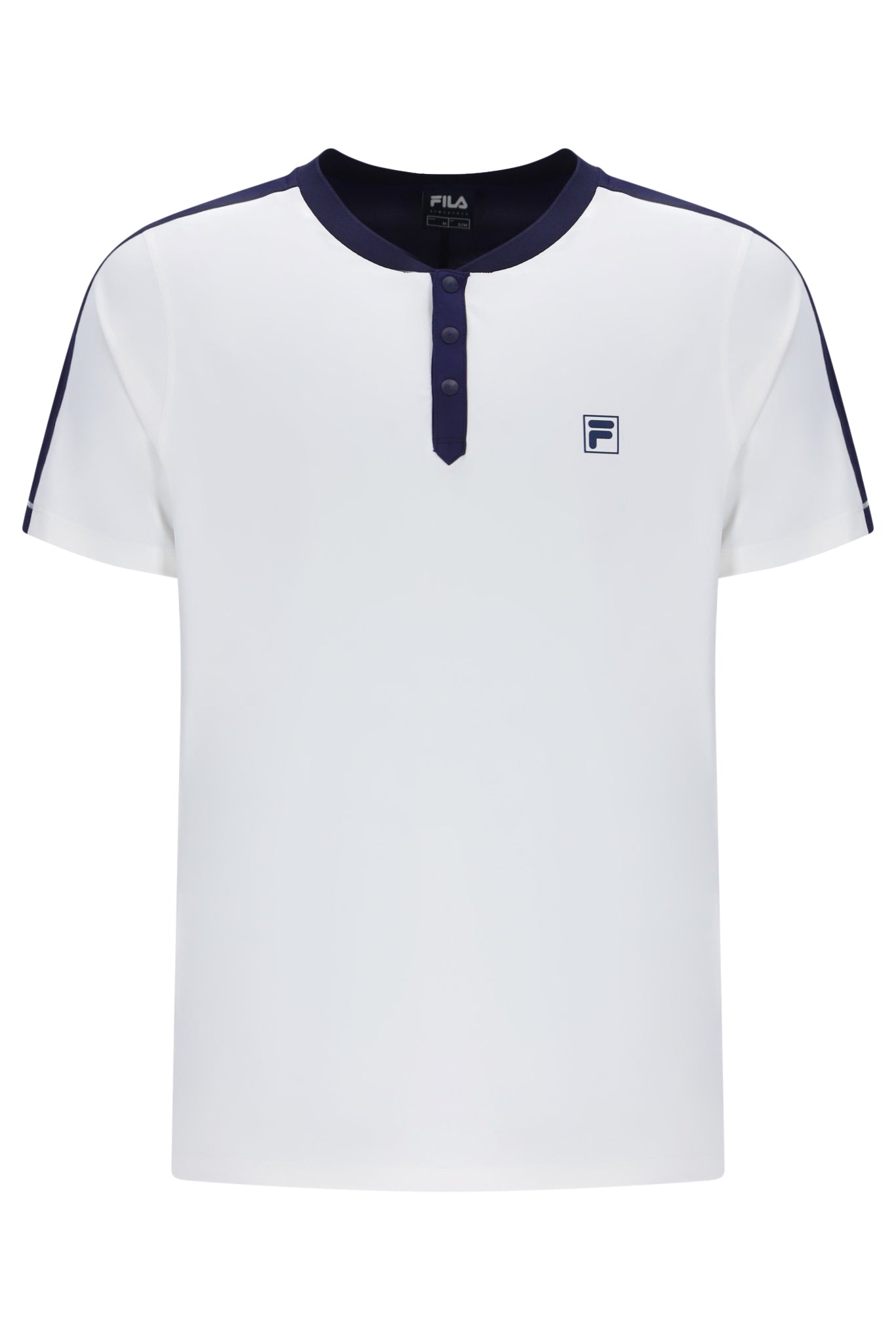 White Men’s Henry Neck Tennis Shirt White Men’s Henry Neck Tennis Shirt