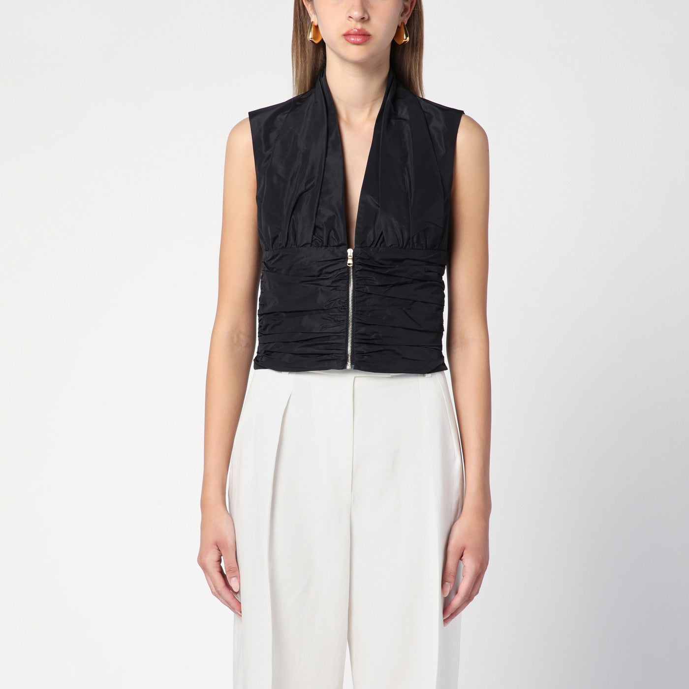 Black zipped waistcoat