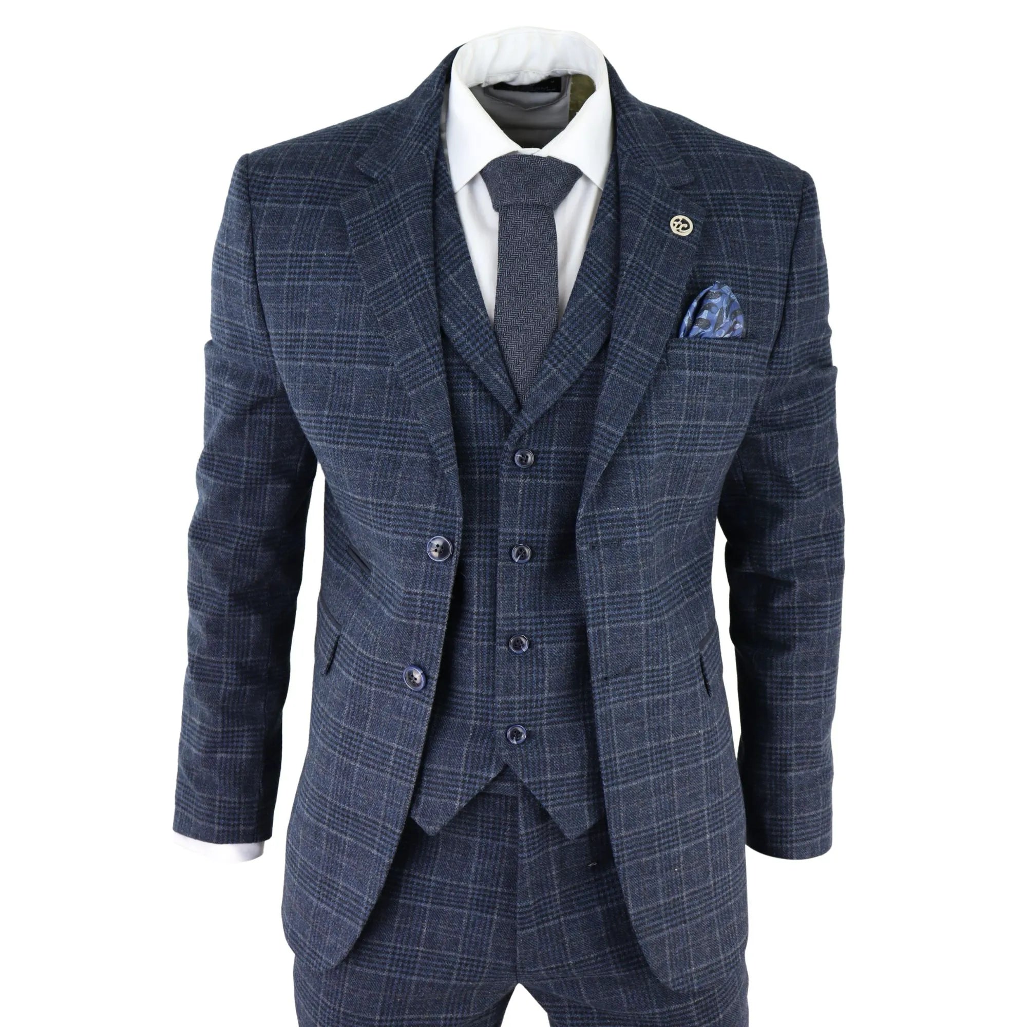 AK- – Men’s Tweed Piece Suit Blue Check s Gatsby Blinders – ” Jacket ” Trousers AK- – Men’s Tweed Piece Suit Blue Check s Gatsby Blinders – ” Jacket ” Trousers