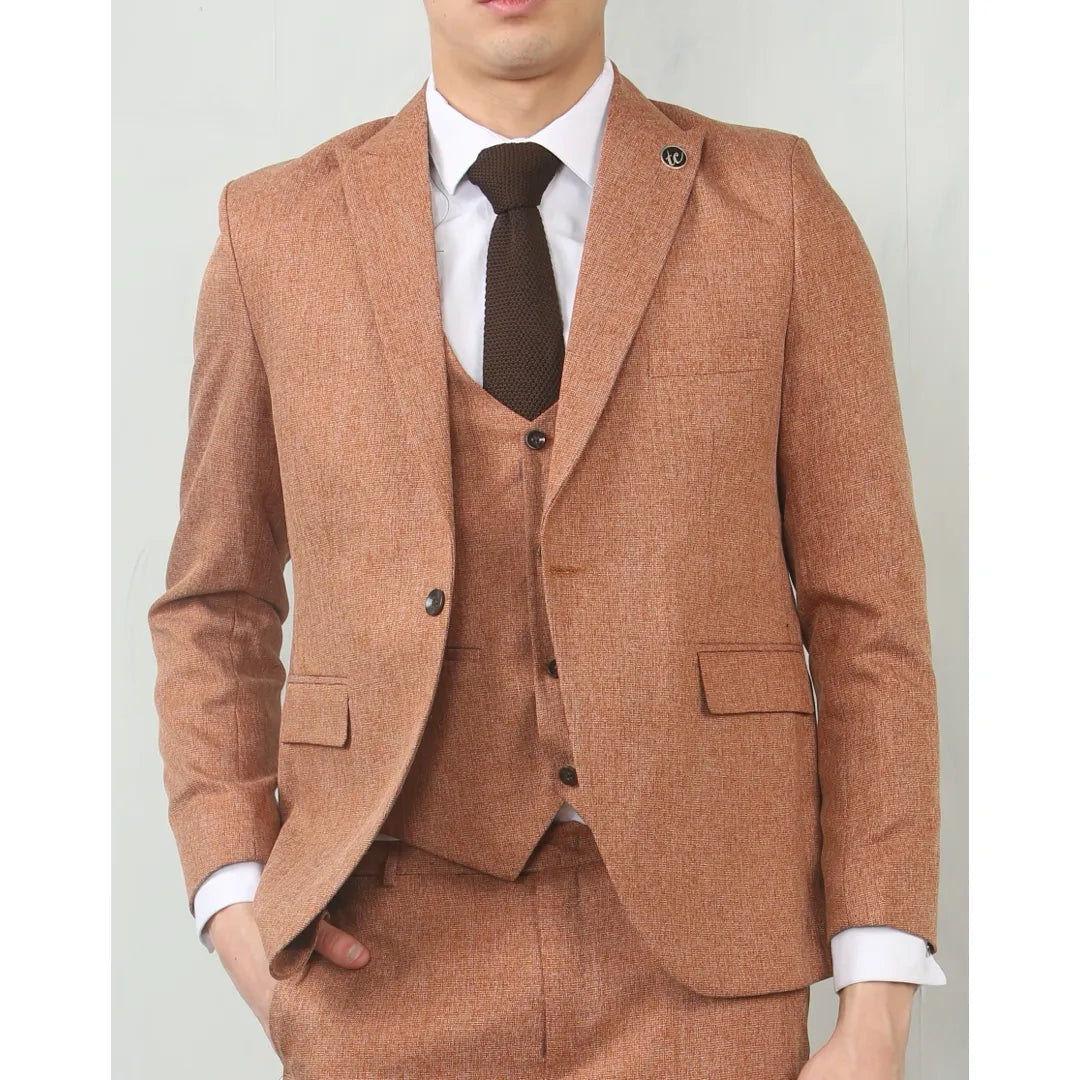 IM – Men’s Camel Tailored Fit Wedding Piece Suit – ” Jacket ” Trousers IM – Men’s Camel Tailored Fit Wedding Piece Suit – ” Jacket ” Trousers