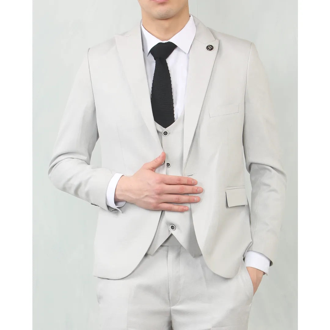 IM – Men’s Light Grey Tailored Fit Wedding Piece Suit – ” Jacket ” Trousers IM – Men’s Light Grey Tailored Fit Wedding Piece Suit – ” Jacket ” Trousers