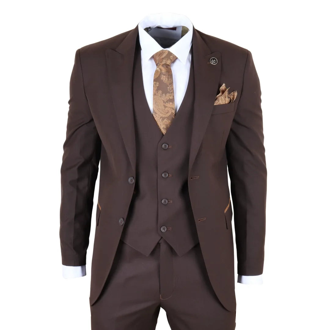 IM – Men’s Plain Dark Brown Piece Suit – ” Jacket ” Trousers IM – Men’s Plain Dark Brown Piece Suit – ” Jacket ” Trousers