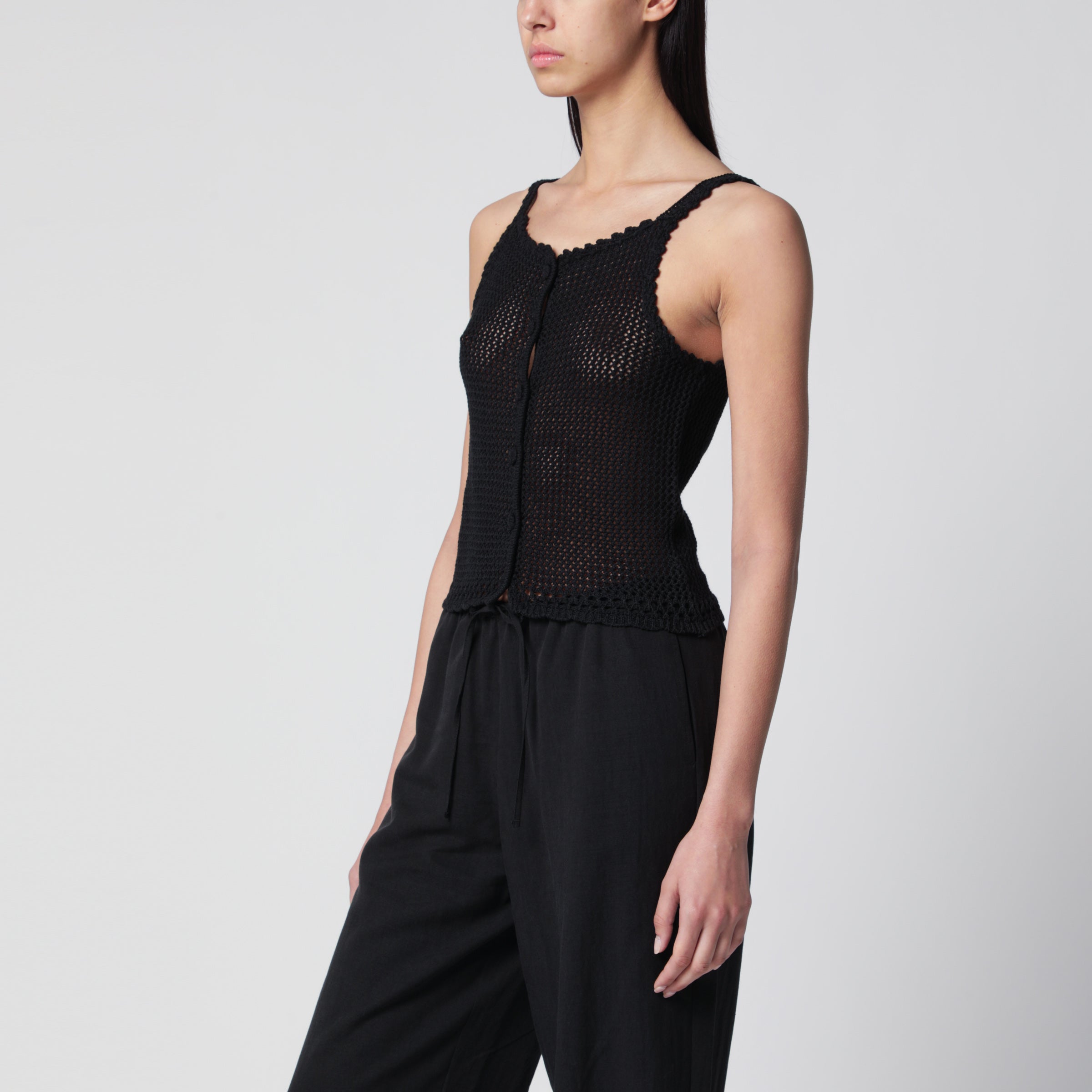 Black linen and cotton tank top Black linen and cotton tank top