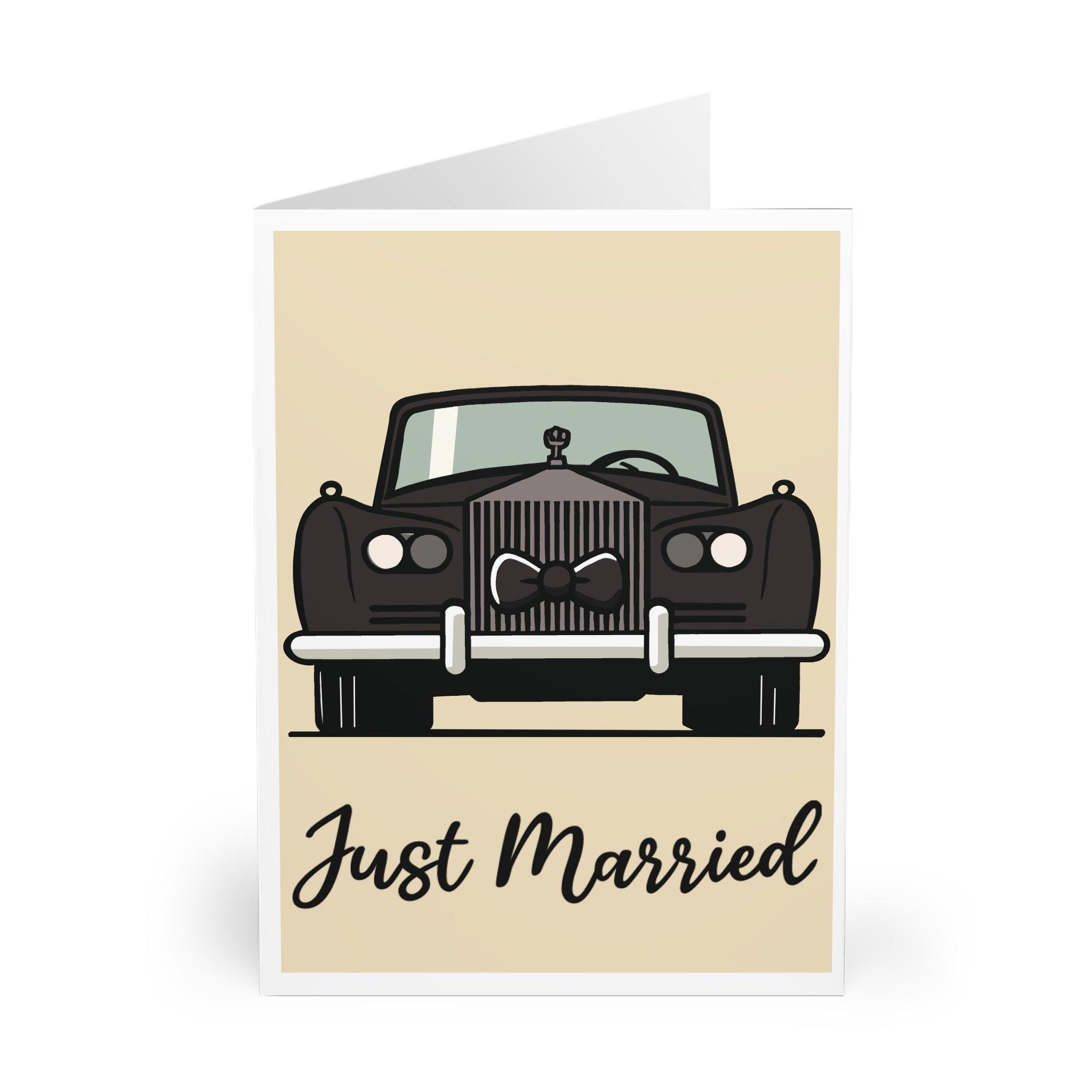 Just Married Wedding Card Rolls Royce & Bow Tie Design – A Glossy Just Married Wedding Card Rolls Royce & Bow Tie Design – A Glossy